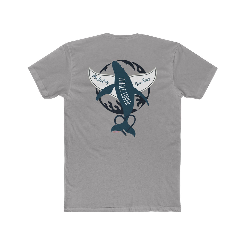 Grey Whale & Wave Graphic Tee — Cotton Whale Dive Ocean Surf Shirt (Supports Whale Conservation)