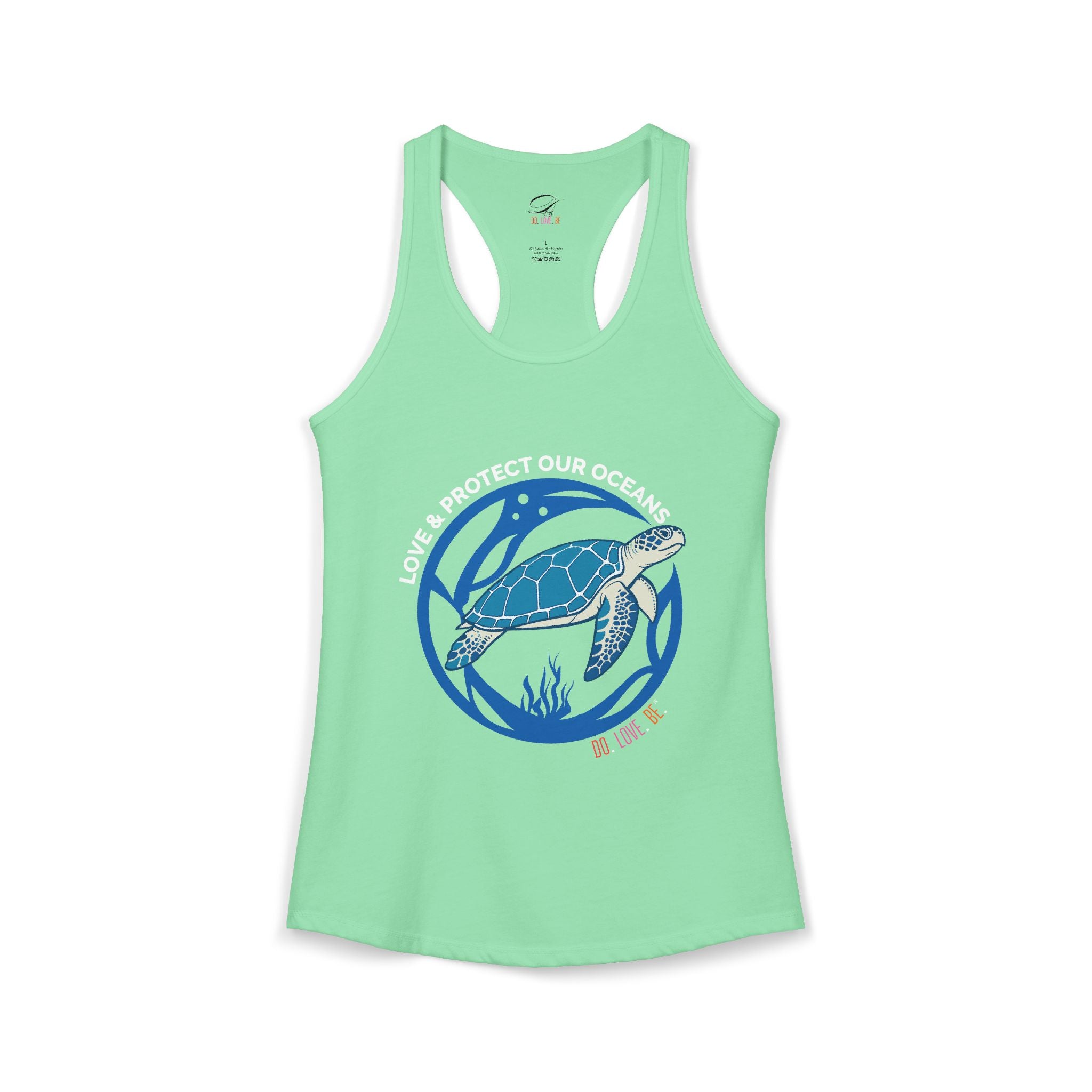 Womens sea turtle graphic tank top by DO. LOVE. BE. Apparel