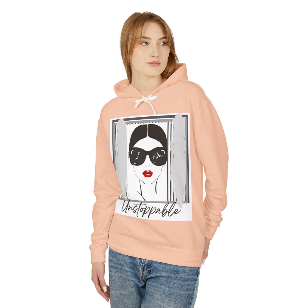 Unstoppable Graphic hoodie with woman's face and sunglasses