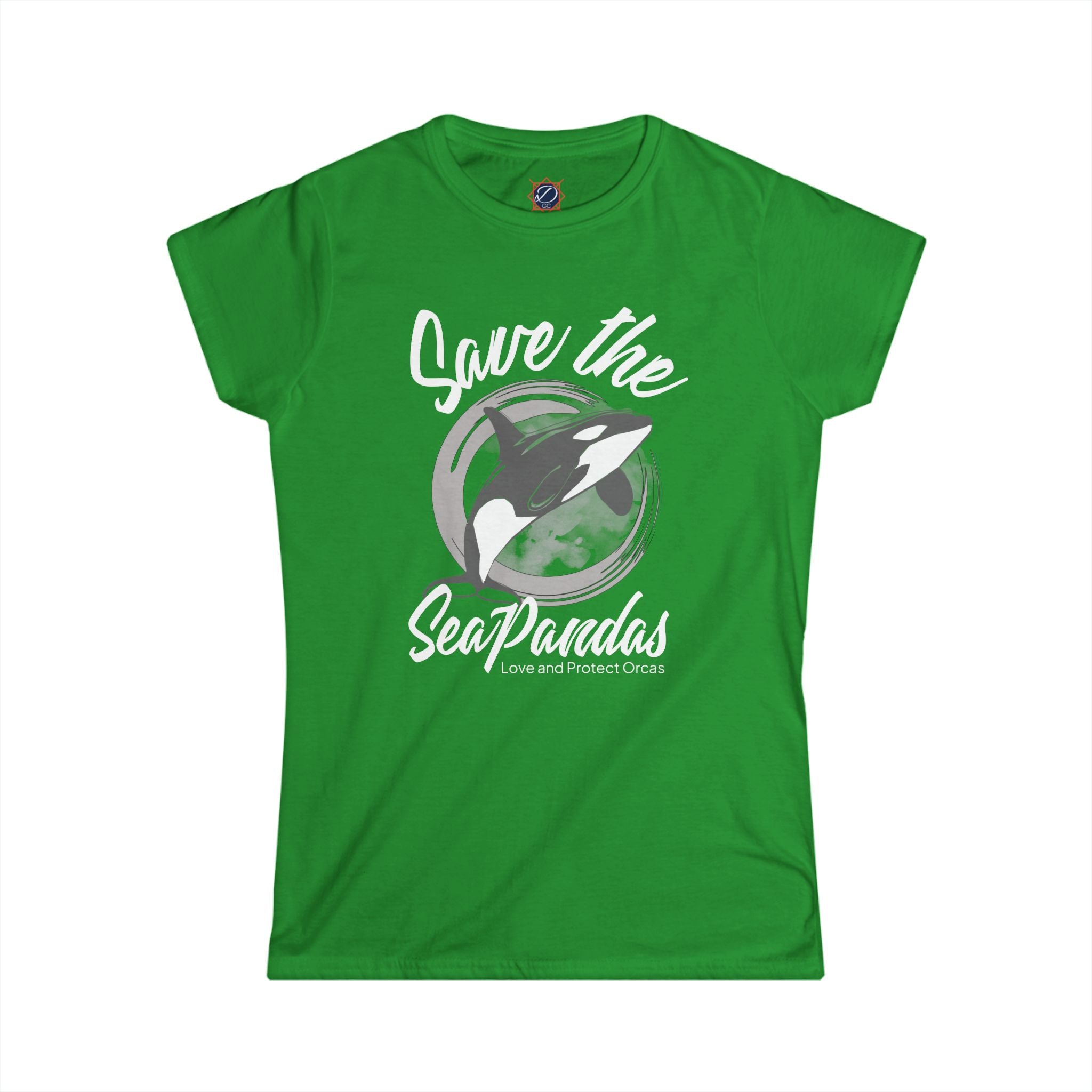 Save the Sea Pandas Tee — Women's Orca Conservation T‑Shirt: Grey