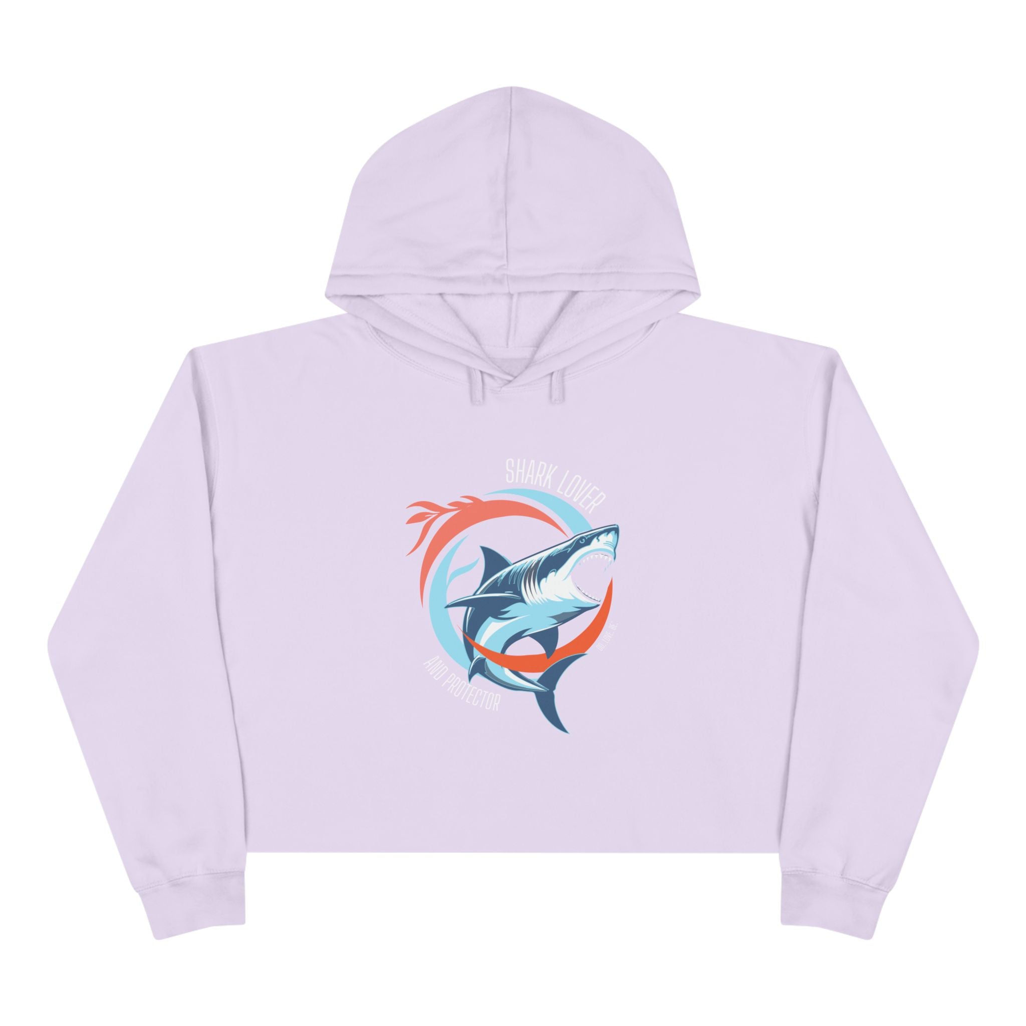 White shark lover graphic women's cropped hoodie by DO. LOVE. BE. 