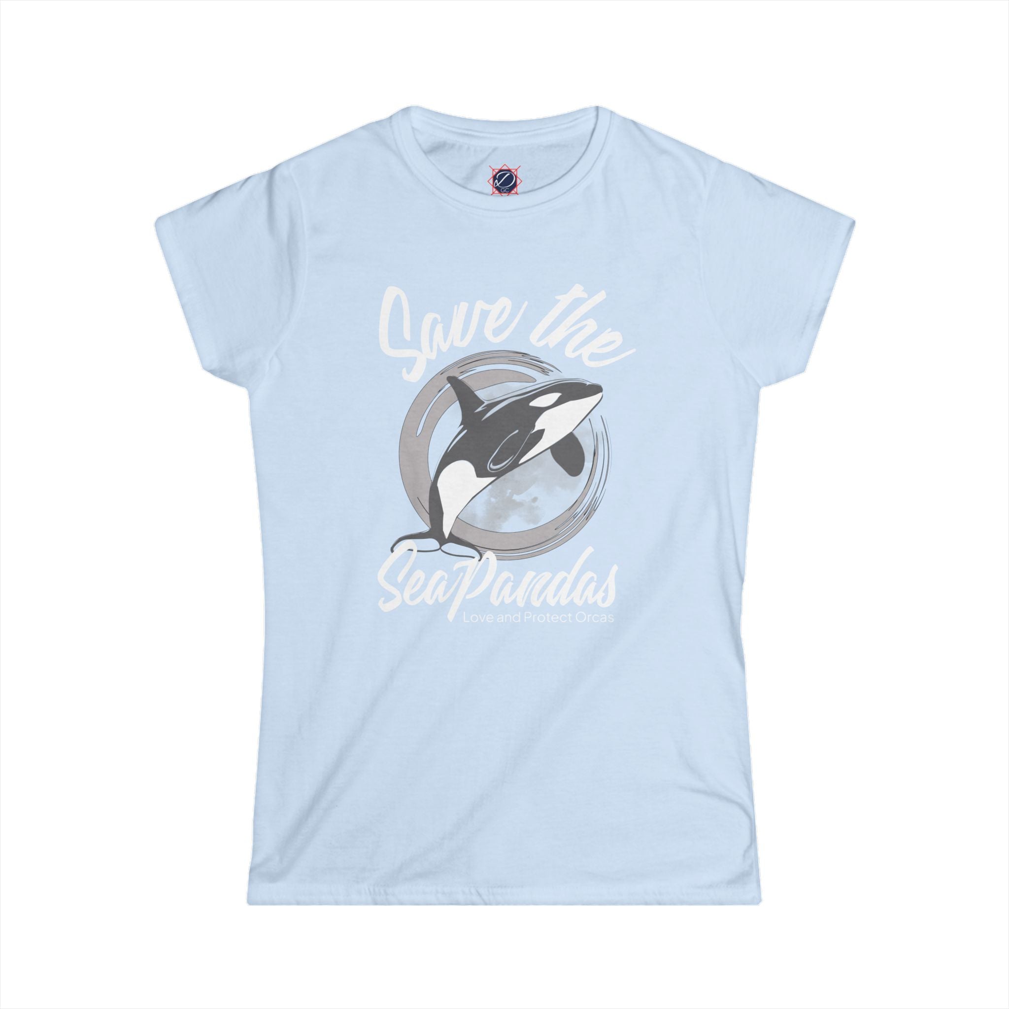 Save the Sea Pandas Tee — Women's Orca Conservation T‑Shirt: Grey