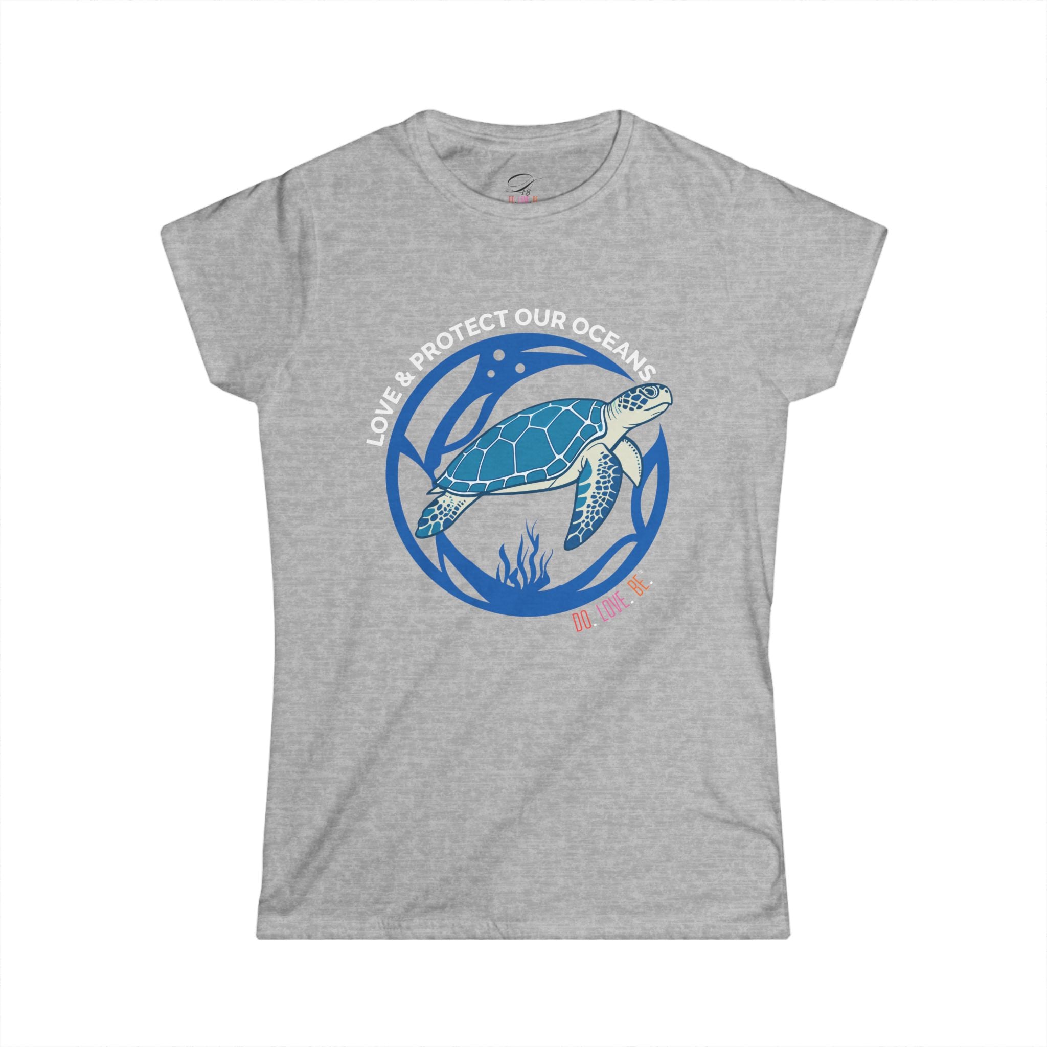 Sea Turtle Womens Graphic Tee - Dark Color Design