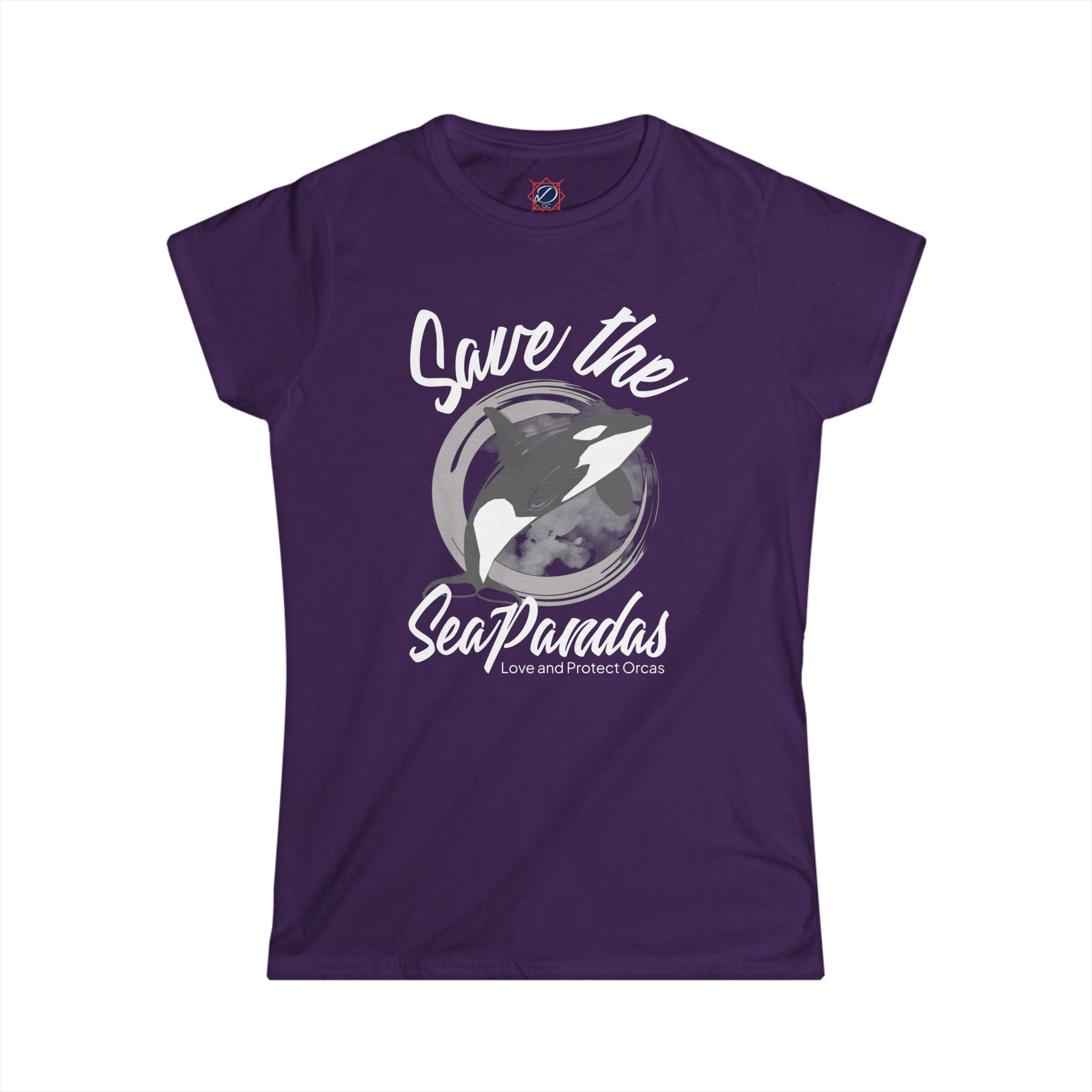 Save the Sea Pandas Tee — Women's Orca Conservation T‑Shirt: Grey