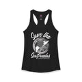 Save the Sea Pandas (Orcas) Ideal Racerback Graphic Tank Top: Grey/White