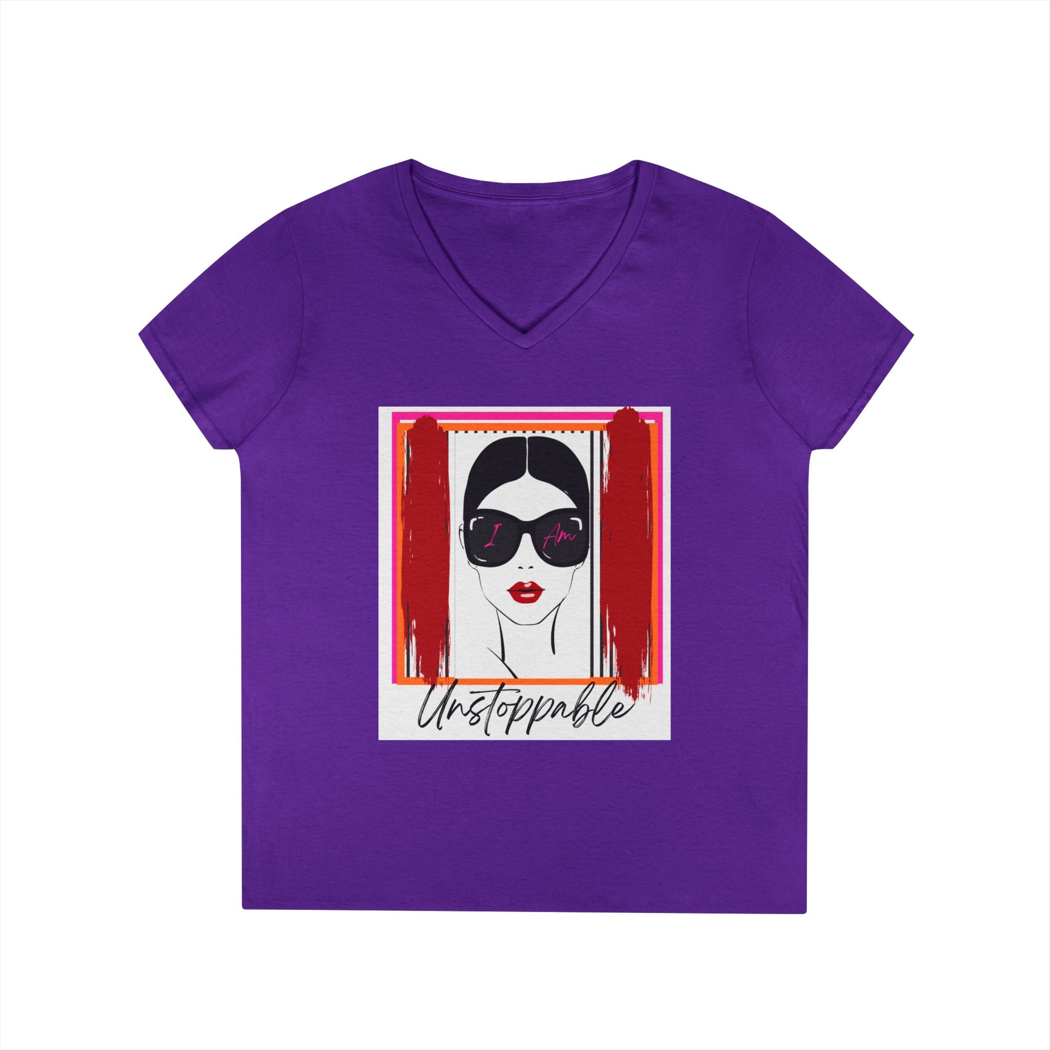 Unstoppable Graphic tee with a woman's face and sunglasses