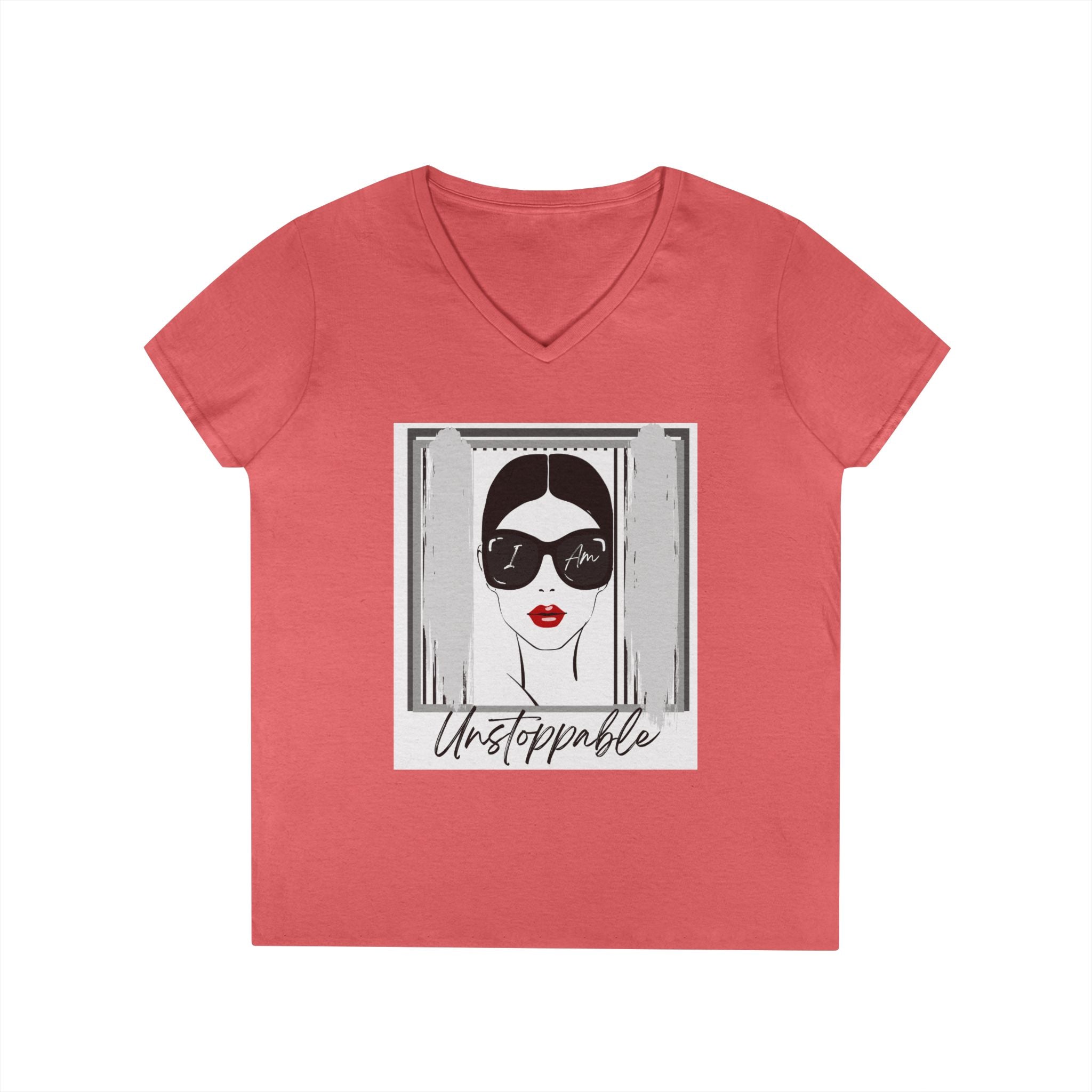 Unstoppable Graphic tee with a woman's face and sunglasses