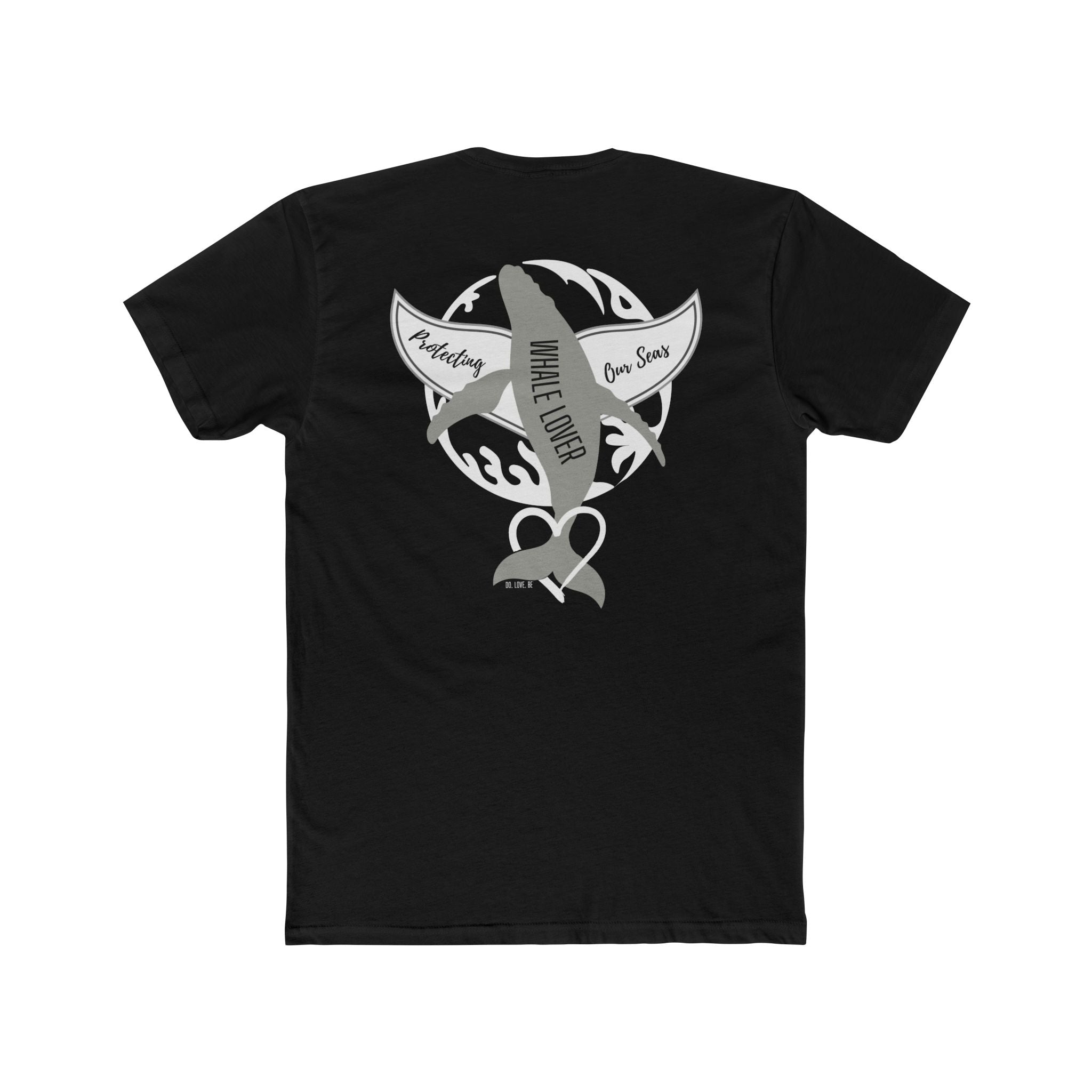 Black Whale & Wave Graphic Tee — Cotton Whale Dive Ocean Surf Shirt (Supports Whale Conservation)