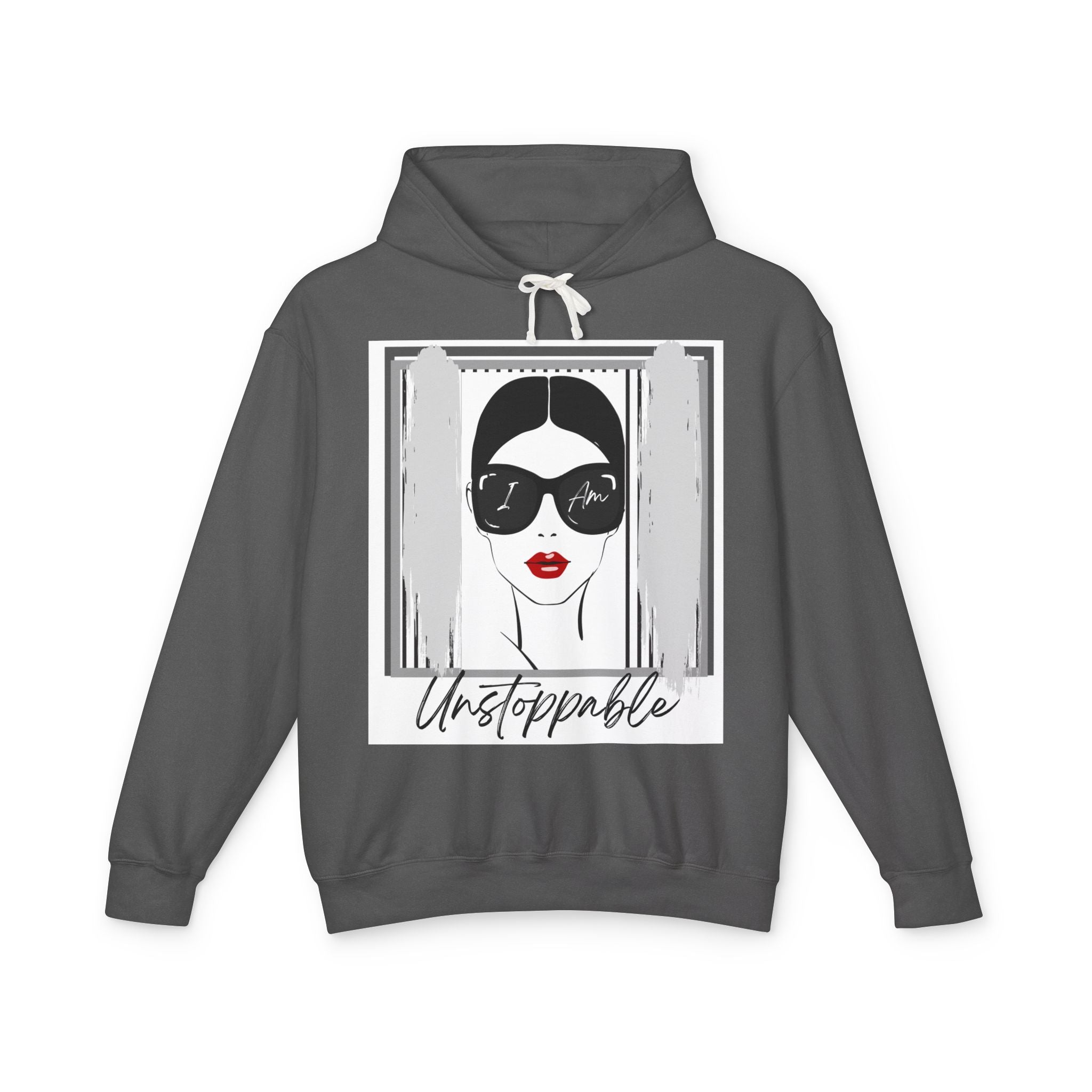 Unstoppable Graphic hoodie with woman's face and sunglasses