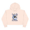 Save the Sea Pandas (Orcas) Crop Hoodie — Chic Fashion Illustration Sweatshirt: Dark Colors