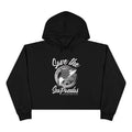 Save the Sea Pandas (Orcas) Crop Hoodie — Chic Fashion Illustration Sweatshirt: Dark Colors