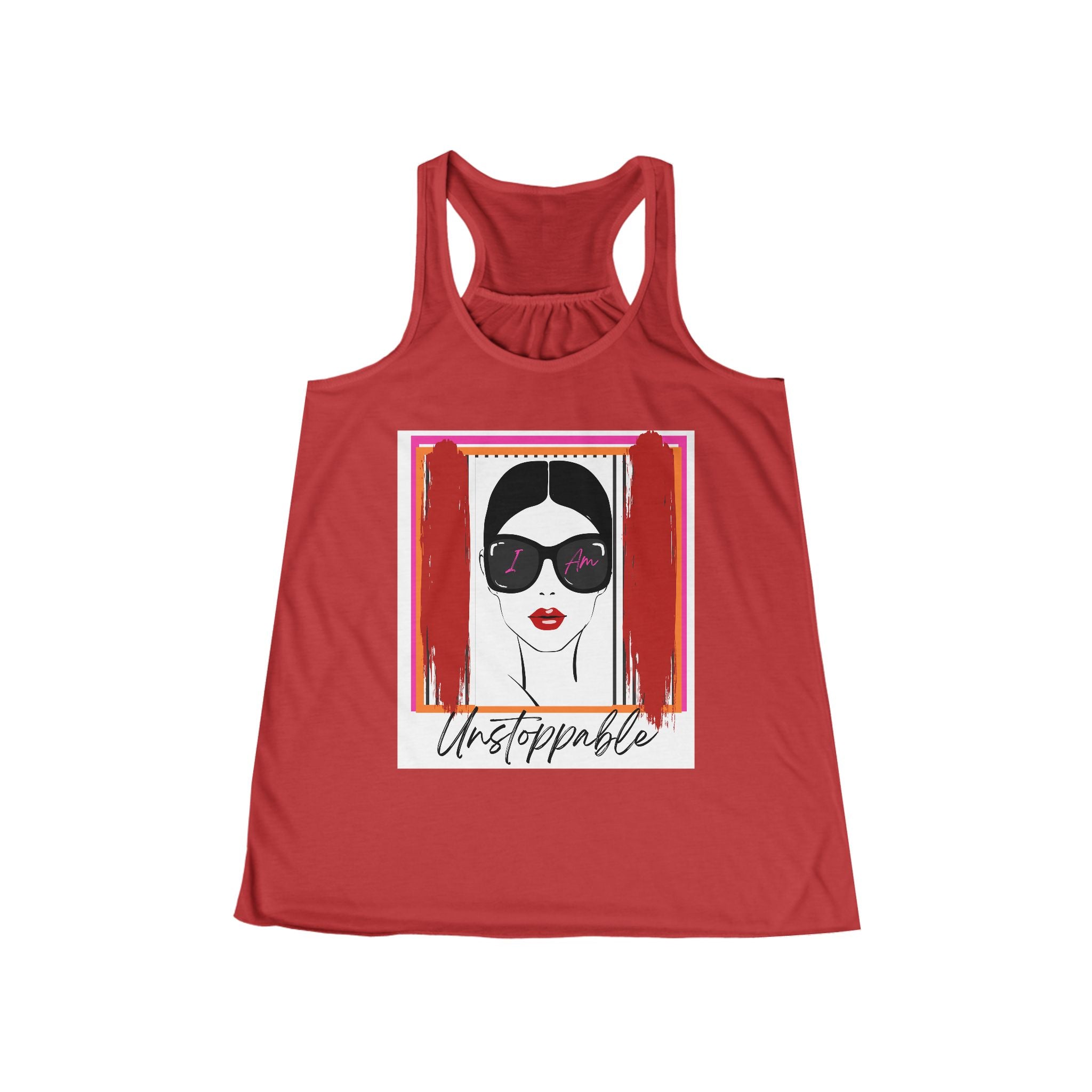 Unstoppable graphic tank top with a woman's face and sunglasses