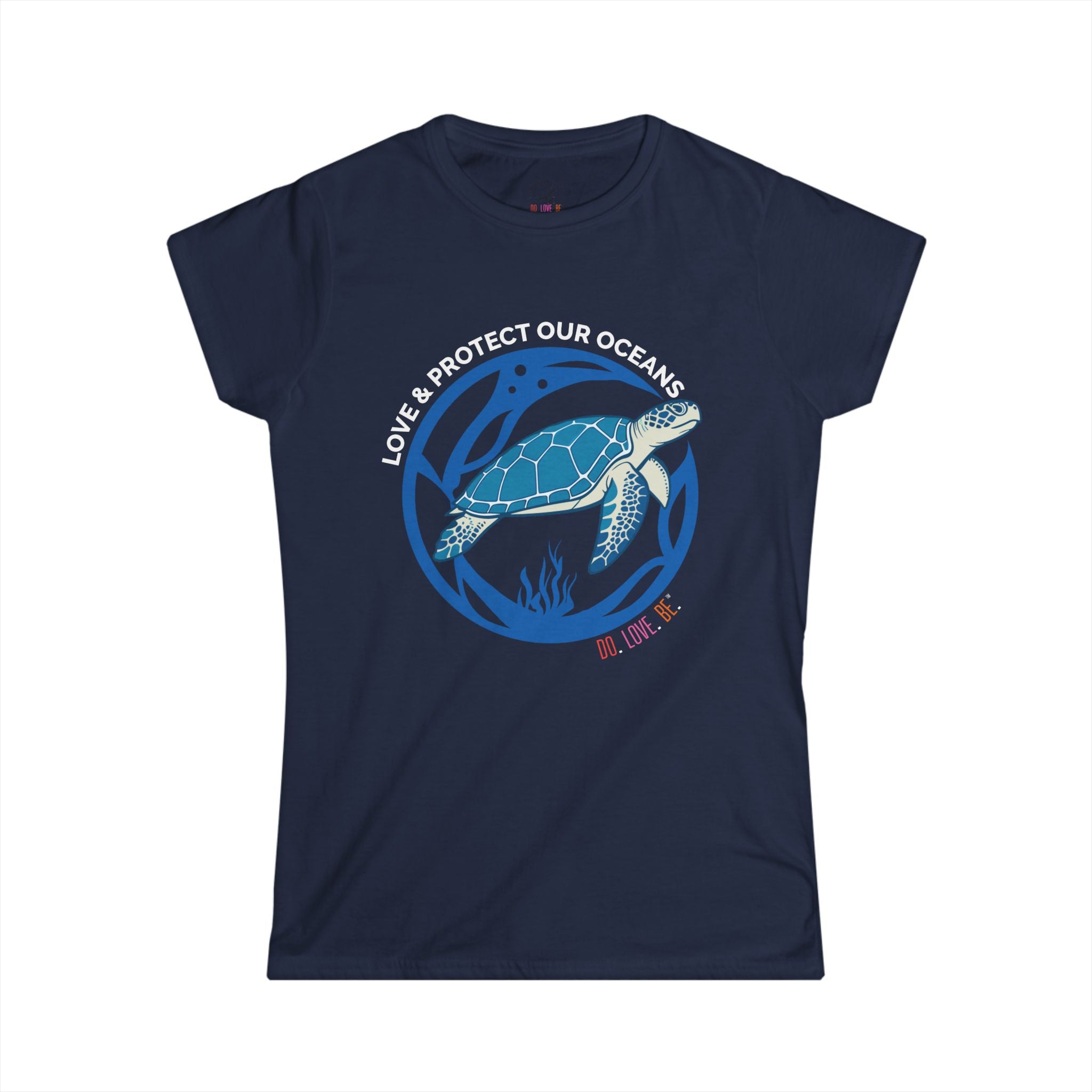 Sea Turtle Womens Graphic Tee - Dark Color Design