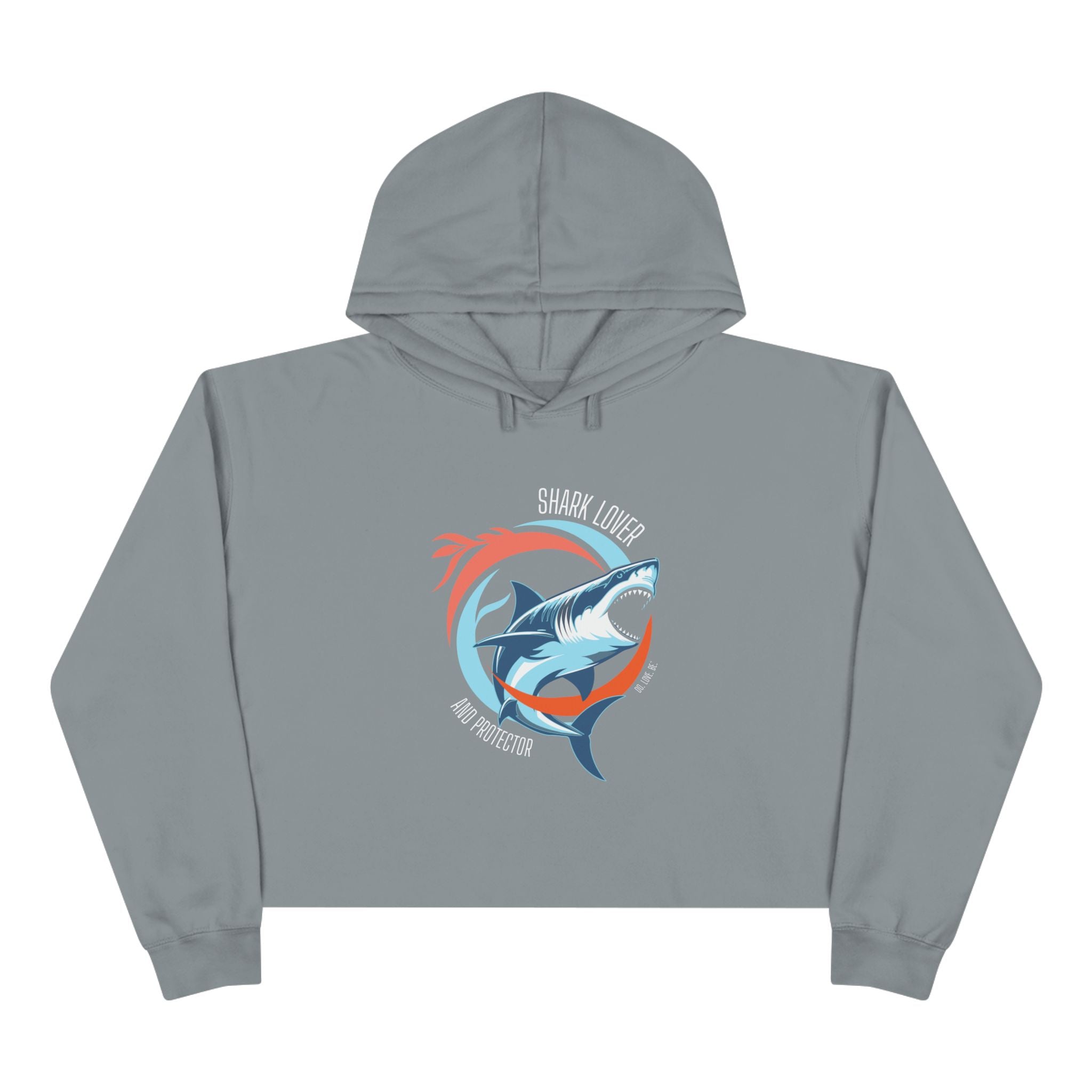 White shark lover graphic women's cropped hoodie by DO. LOVE. BE. 