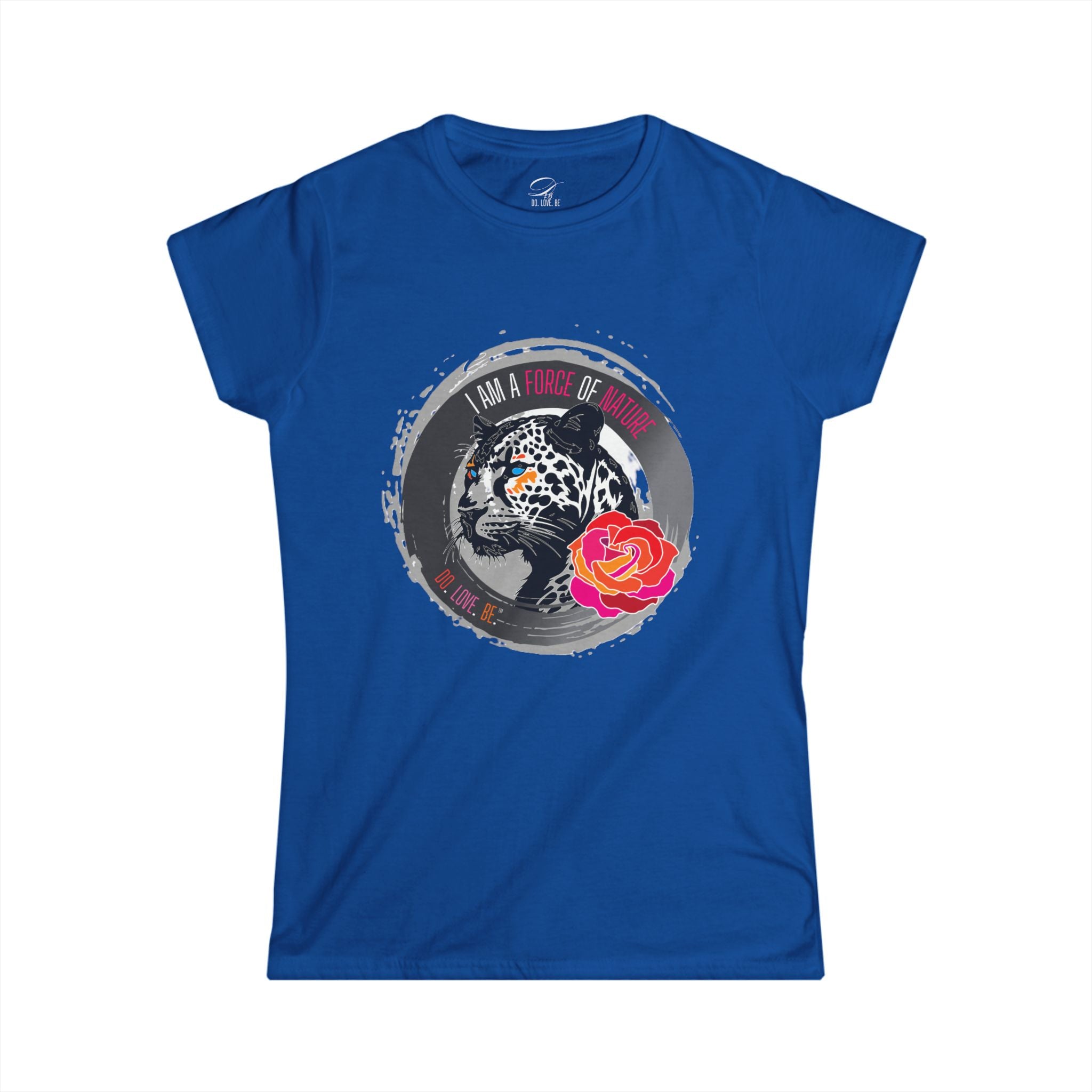 Force of Nature Womens Leopard Graphic Tee - White Unstoppable Graphic Leopard T-shirt: Grey
