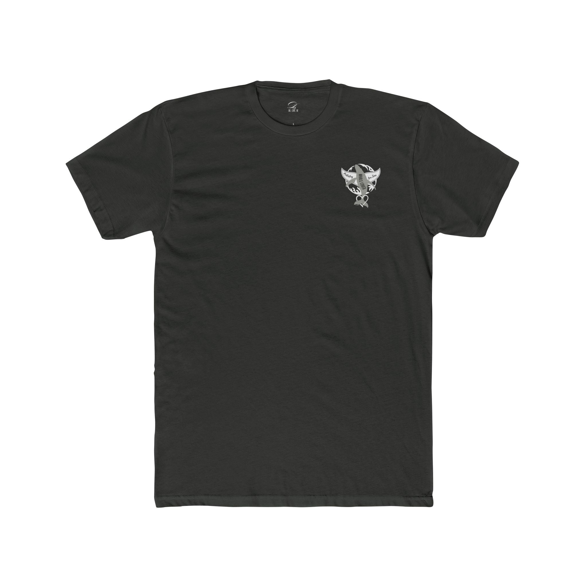 Black Whale & Wave Graphic Tee — Cotton Whale Dive Ocean Surf Shirt (Supports Whale Conservation)