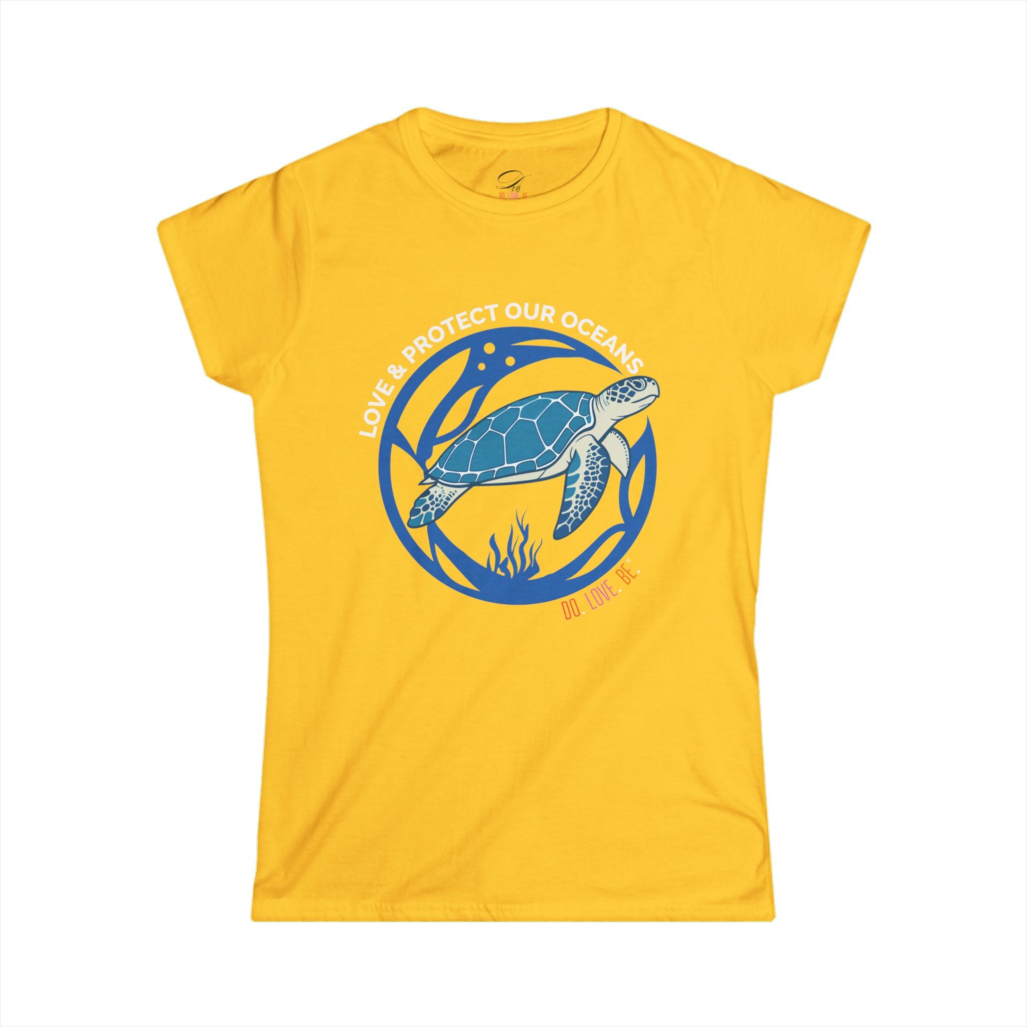 Sea Turtle Womens Graphic Tee - Dark Color Design