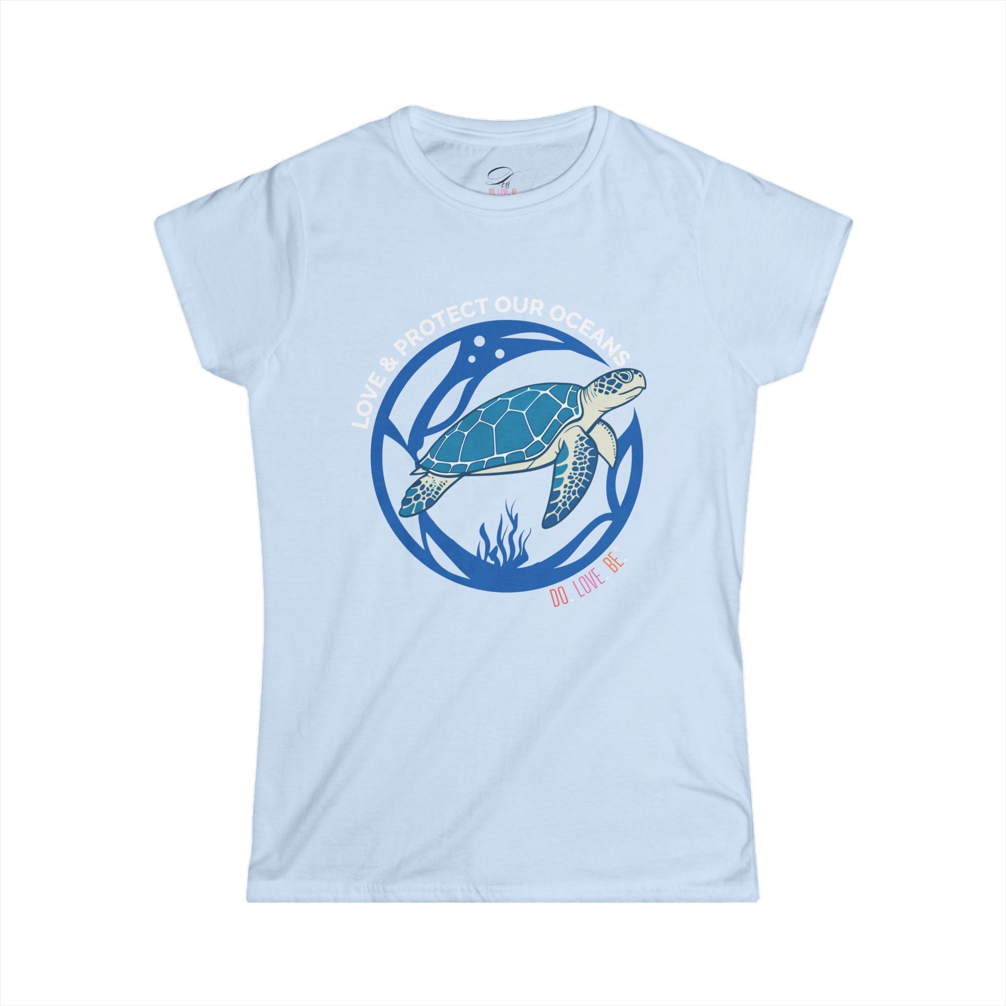Sea Turtle Womens Graphic Tee - Dark Color Design