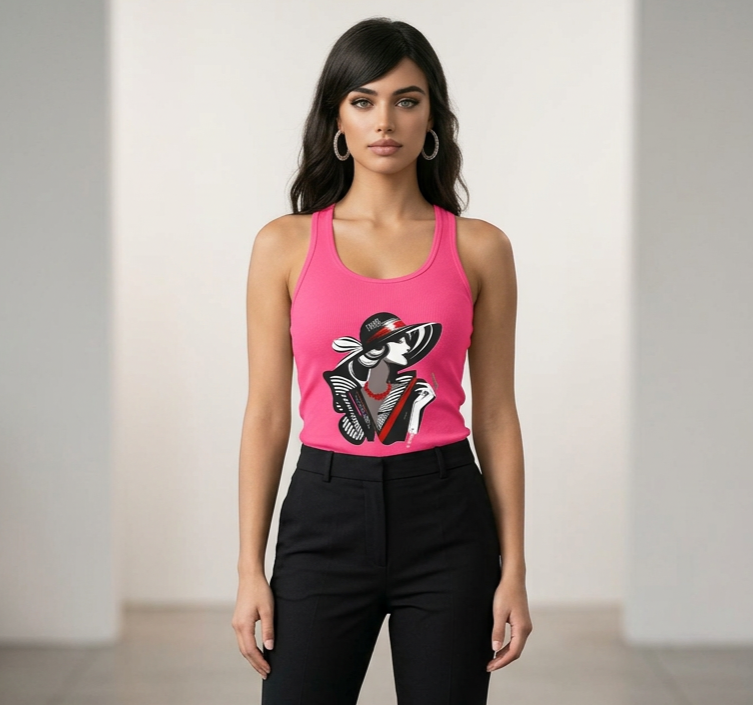 Women's graphic tee collection featuring a woman in a hat by DO. LOVE. BE. Apparel