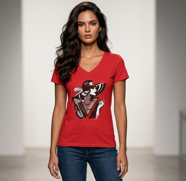 Women's graphic tee collection featuring a woman in a hat by DO. LOVE. BE. Apparel