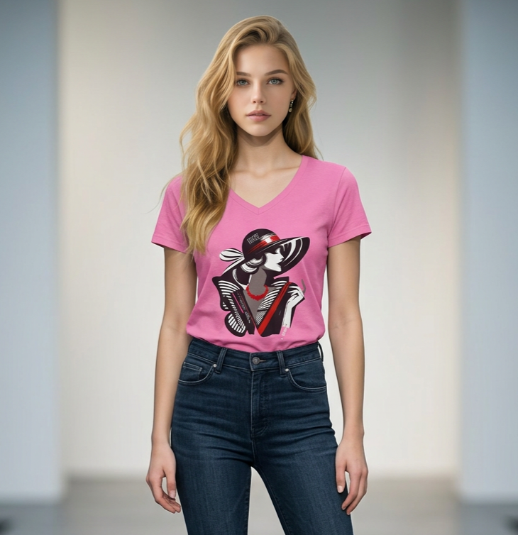 Women's graphic tee collection featuring a woman in a hat by DO. LOVE. BE. Apparel