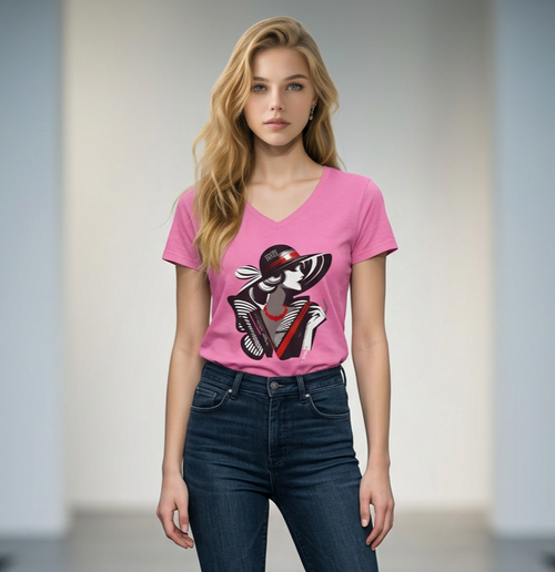 Women's graphic tee collection featuring a woman in a hat by DO. LOVE. BE. Apparel