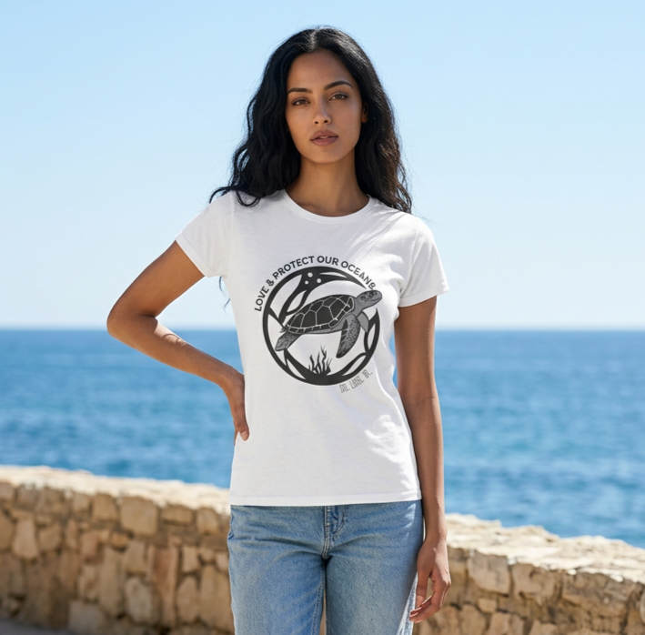 Womens sea turtle graphic tee by DO. LOVE. BE. Apparel