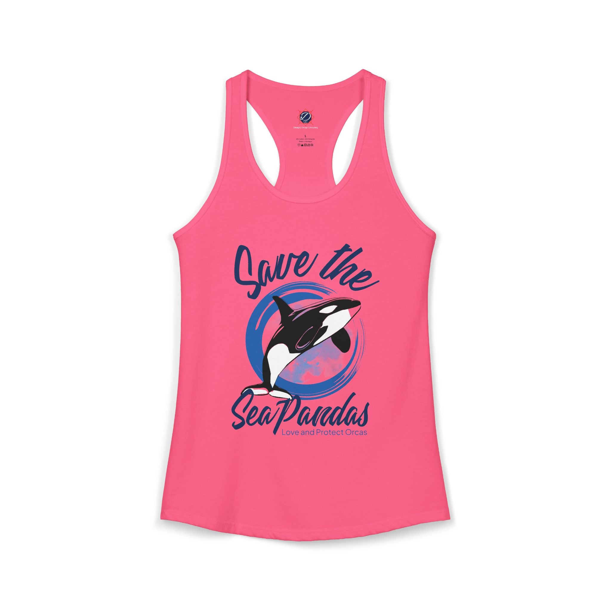 Save the Sea Pandas (Orcas) Ideal Racerback Graphic Tank Top