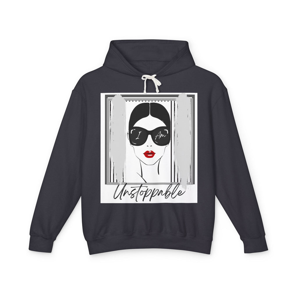 Unstoppable Graphic hoodie with woman's face and sunglasses