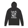 Save the Sea Pandas Hooded Long Sleeve Tee — Orca Conservation Graphic Hoodie Top: Dark Colors