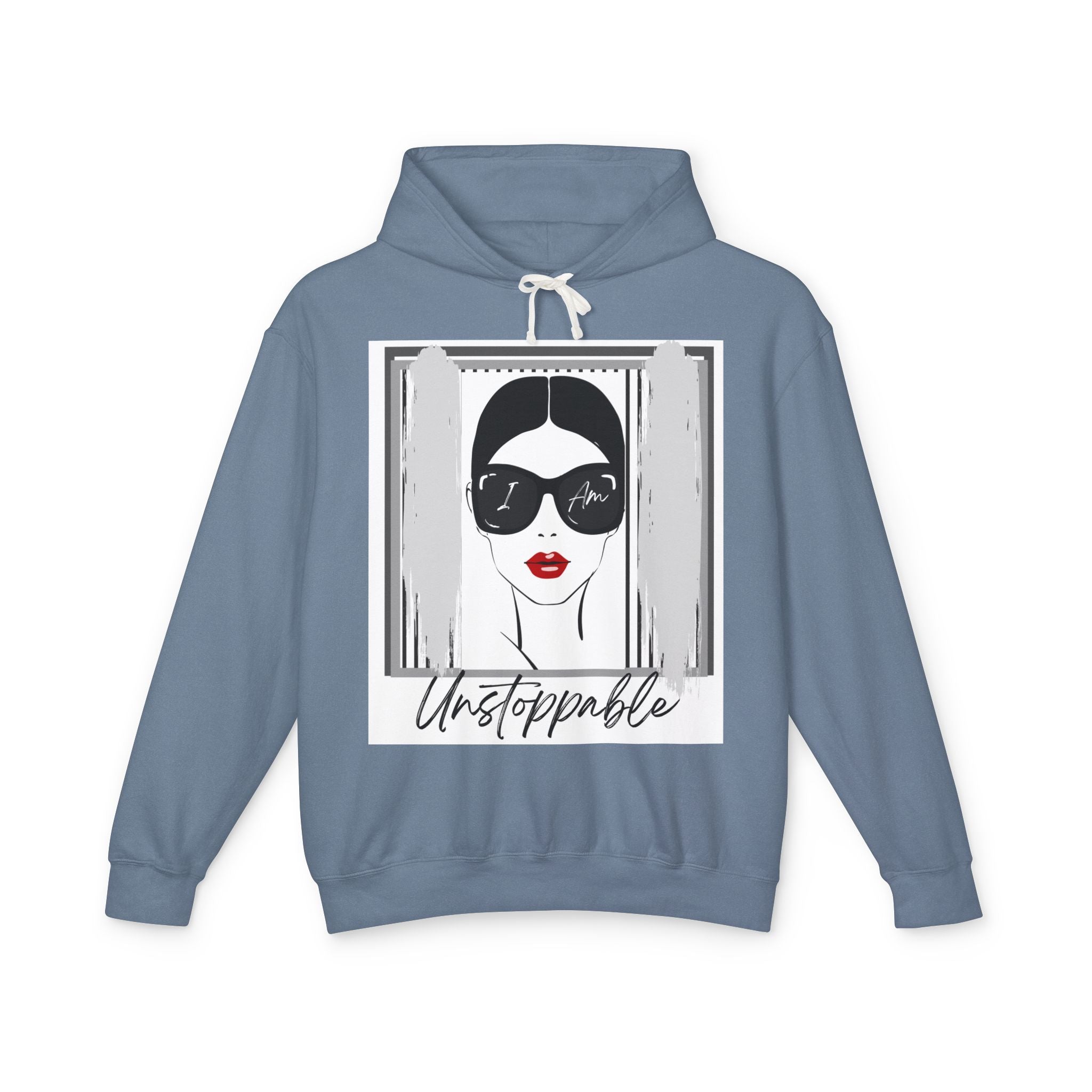 Unstoppable Graphic hoodie with woman's face and sunglasses