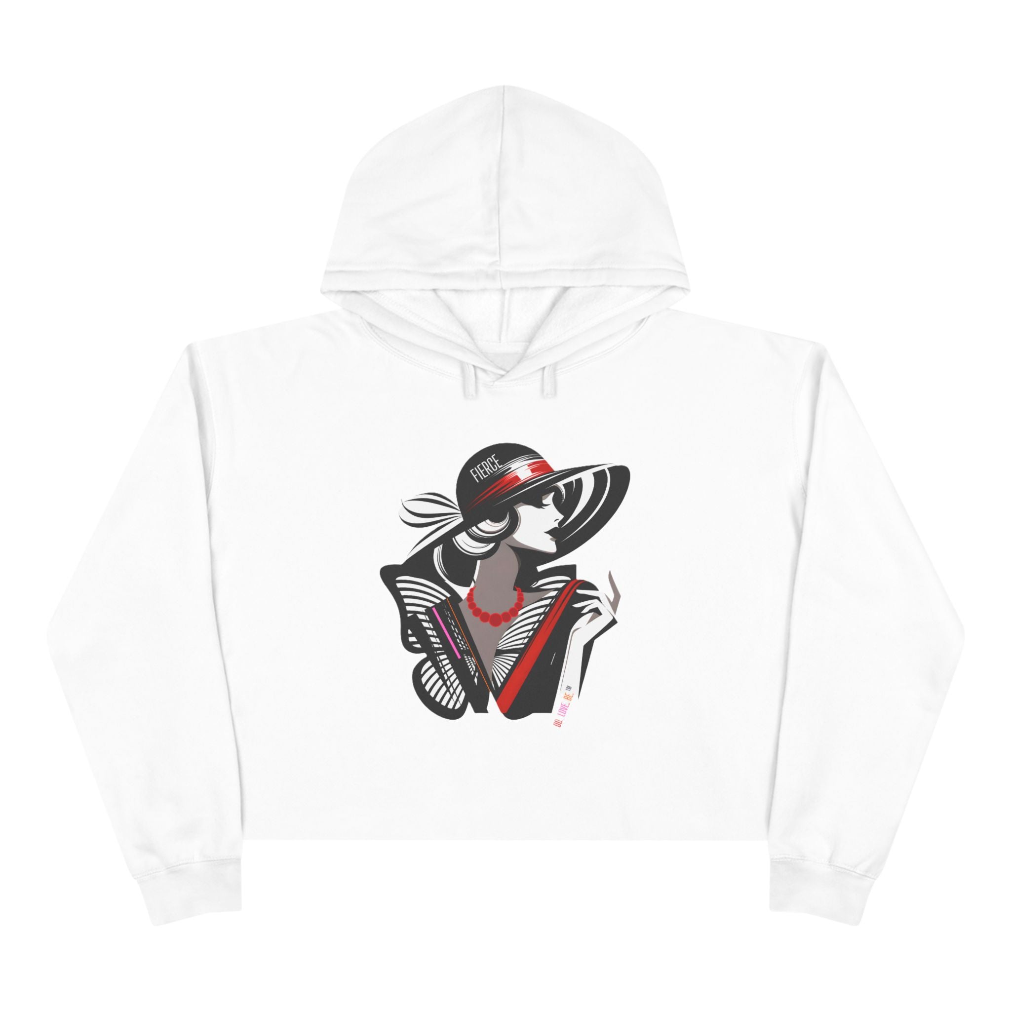Be fierce graphic women's cropped hoodie by DO. LOVE. BE. Apparel