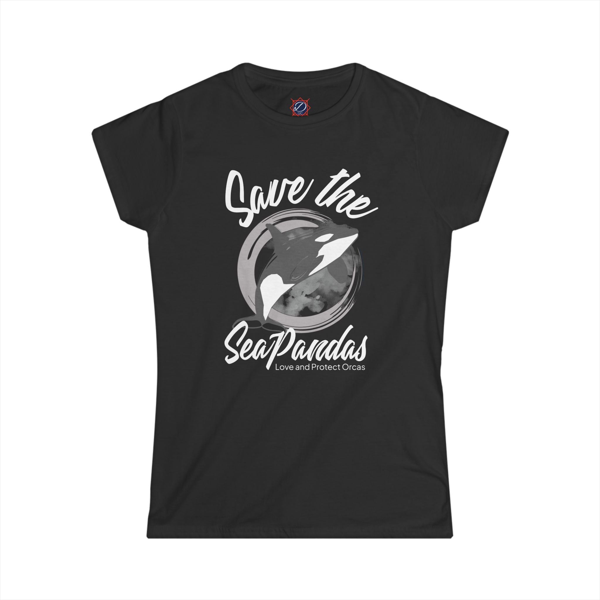 Save the Sea Pandas Tee — Women's Orca Conservation T‑Shirt: Grey