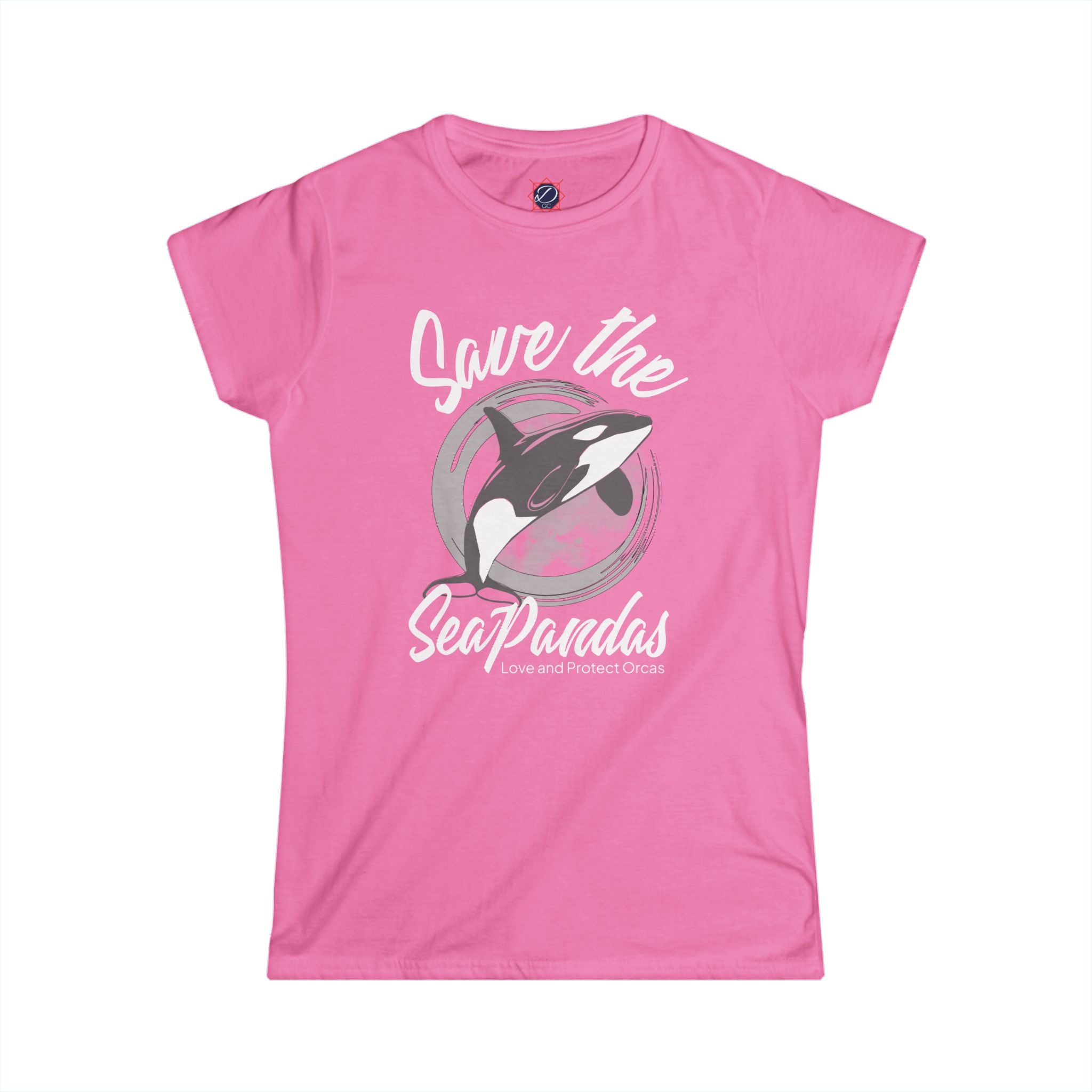 Save the Sea Pandas Tee — Women's Orca Conservation T‑Shirt: Grey