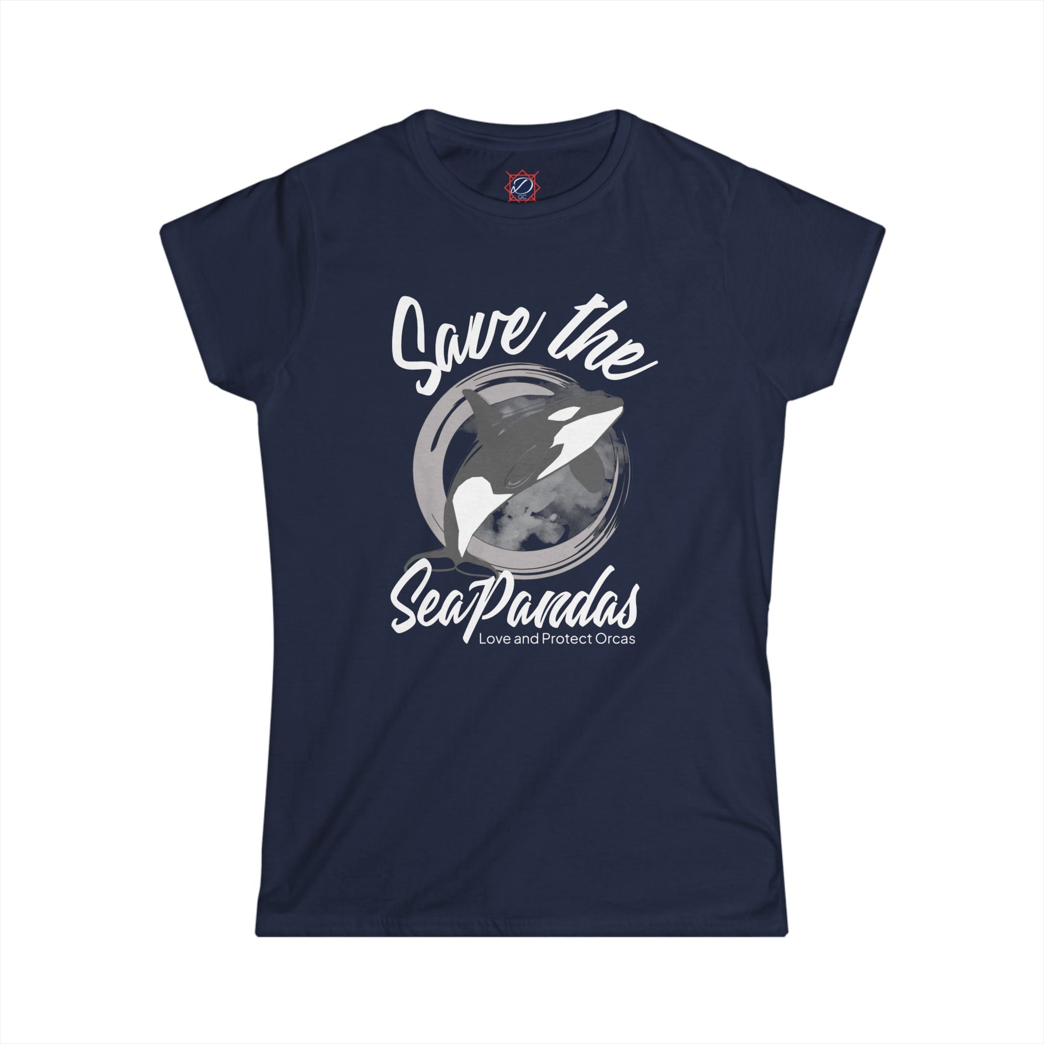 Save the Sea Pandas Tee — Women's Orca Conservation T‑Shirt: Grey