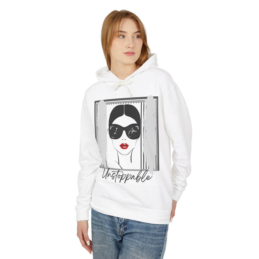 Unstoppable Graphic hoodie with woman's face and sunglasses