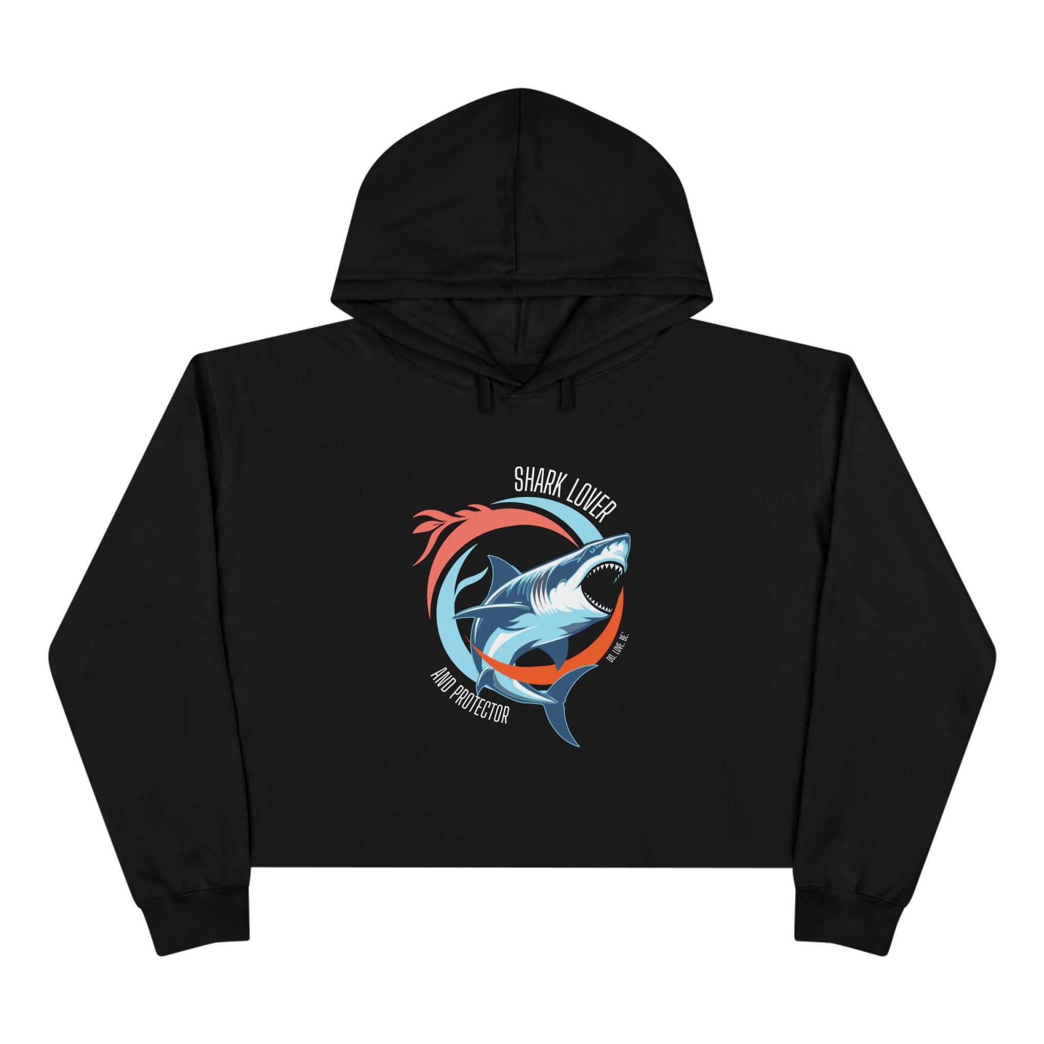 White shark lover graphic women's cropped hoodie by DO. LOVE. BE. 
