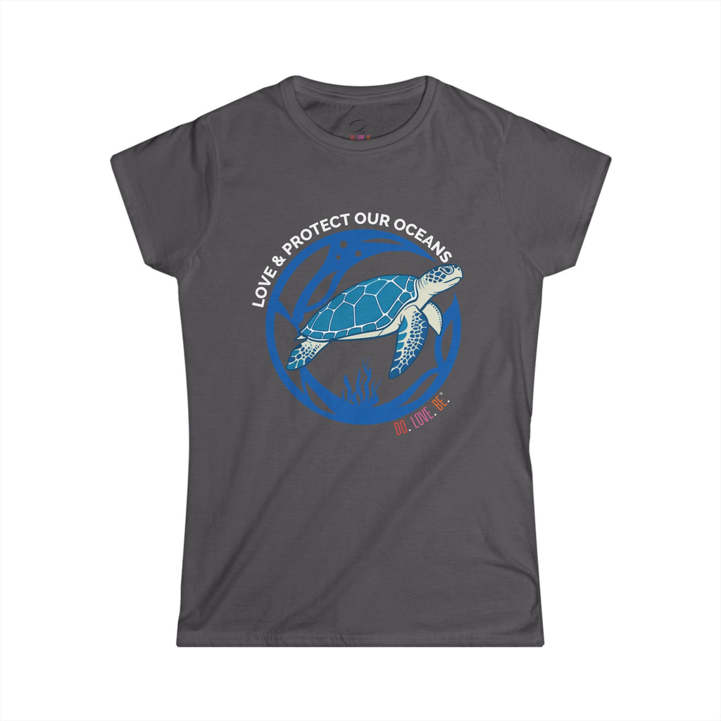 Sea Turtle Womens Graphic Tee - Dark Color Design