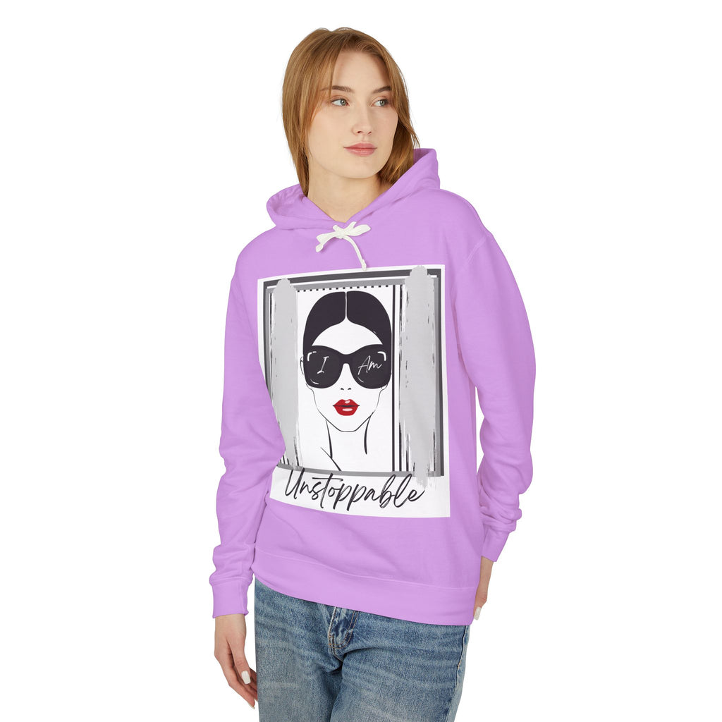 Unstoppable Graphic hoodie with woman's face and sunglasses