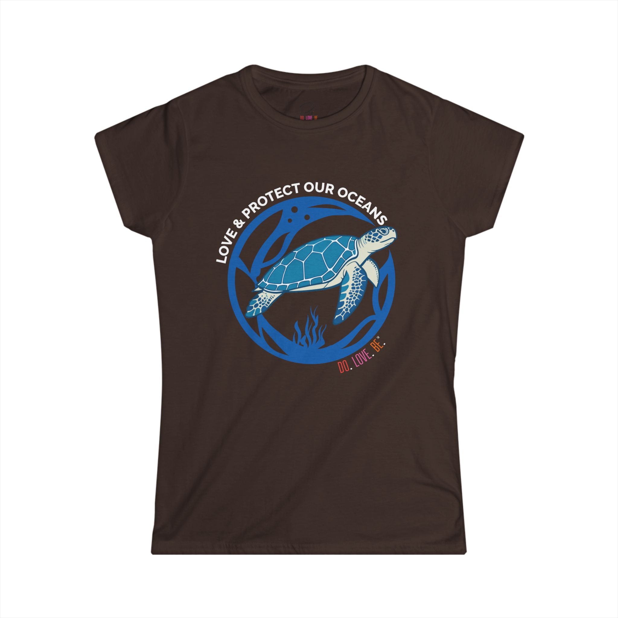 Sea Turtle Womens Graphic Tee - Dark Color Design