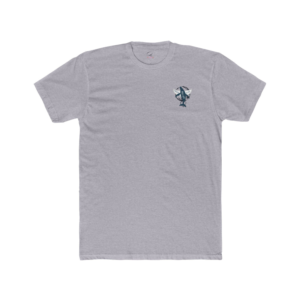 Grey Whale & Wave Graphic Tee — Cotton Whale Dive Ocean Surf Shirt (Supports Whale Conservation)