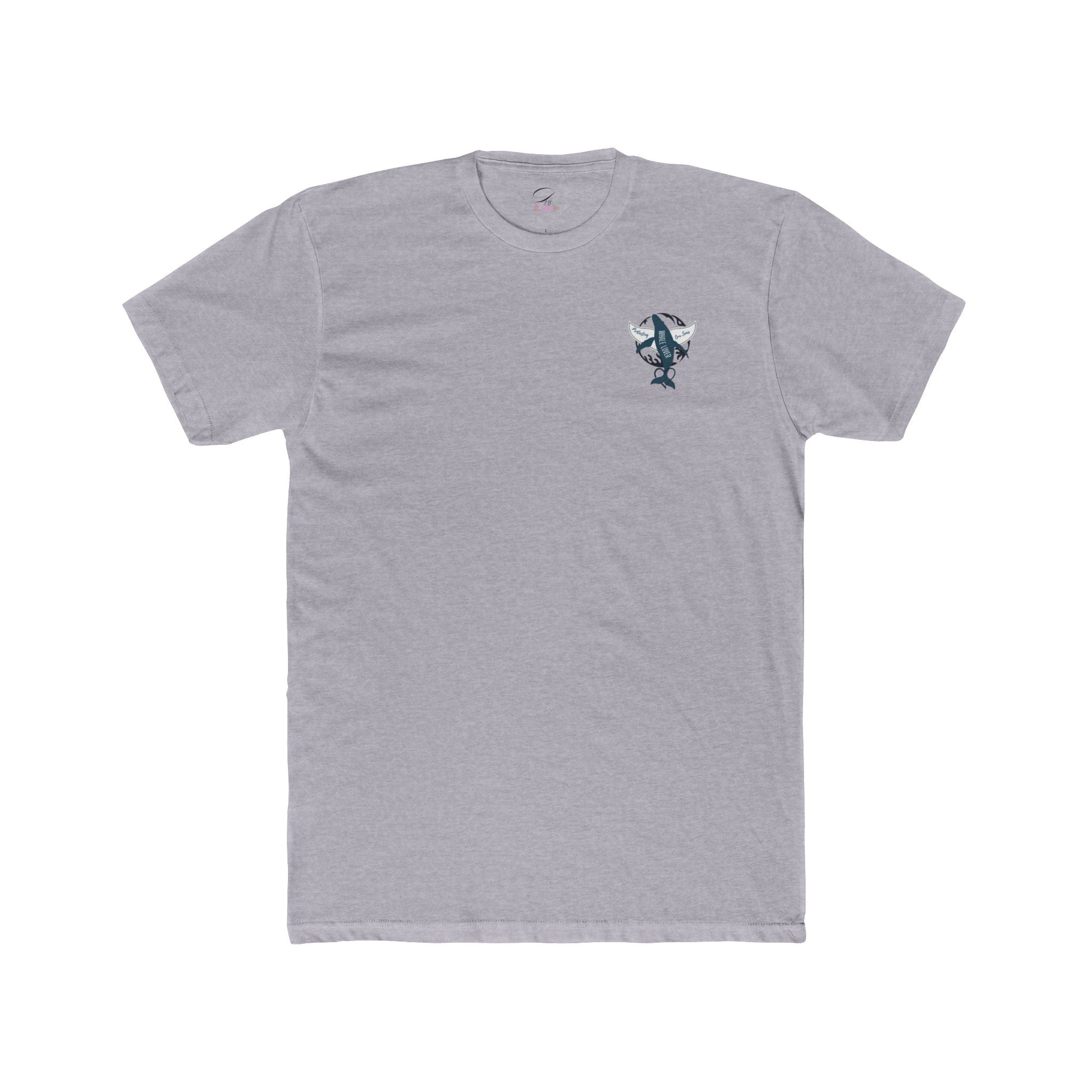 Grey Whale & Wave Graphic Tee — Cotton Whale Dive Ocean Surf Shirt (Supports Whale Conservation)