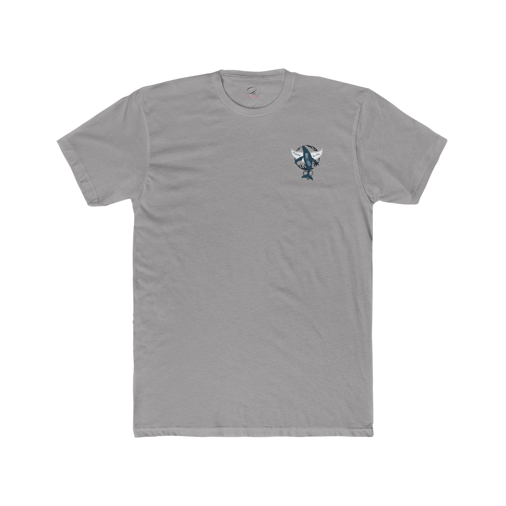 Grey Whale & Wave Graphic Tee — Cotton Whale Dive Ocean Surf Shirt (Supports Whale Conservation)