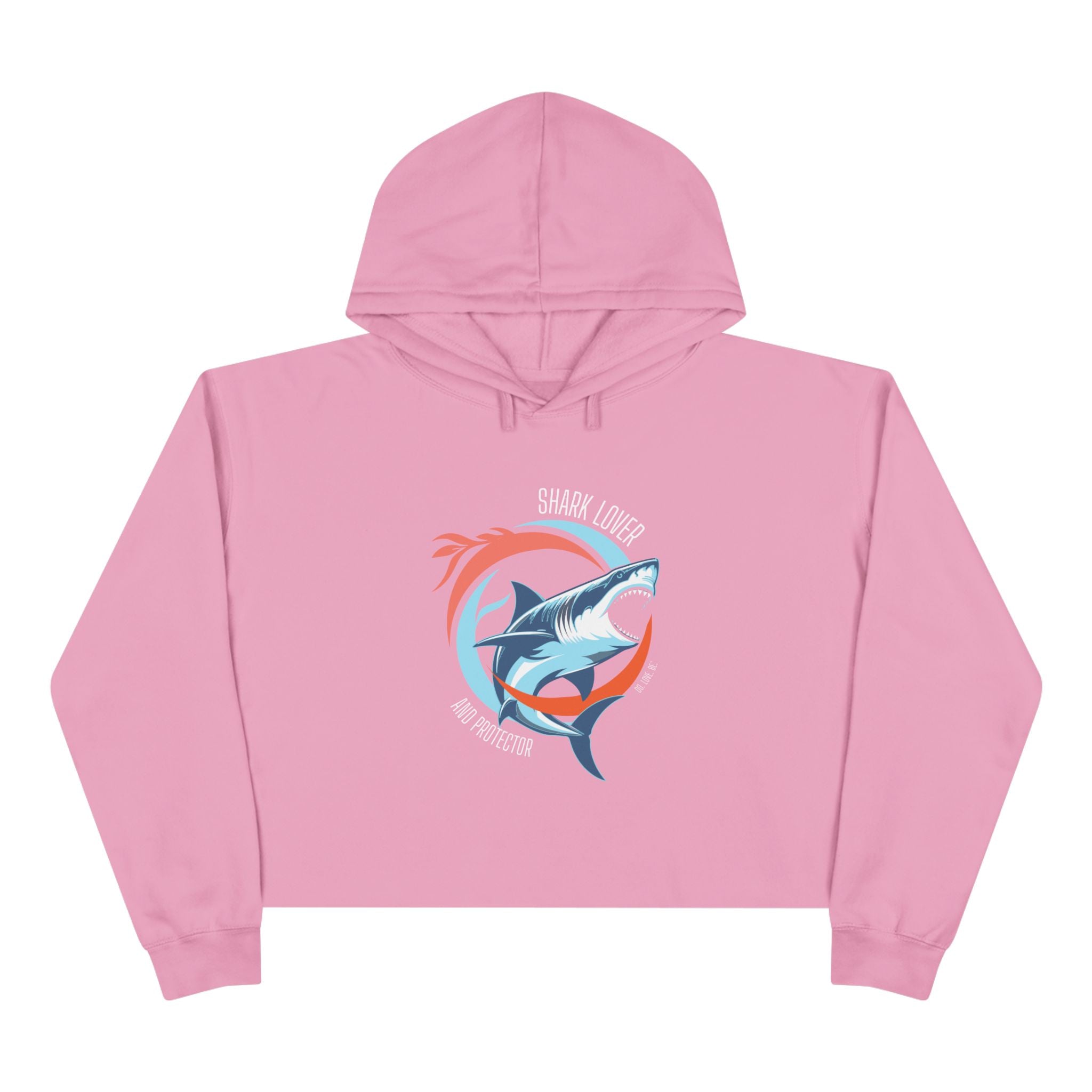White shark lover graphic women's cropped hoodie by DO. LOVE. BE. 