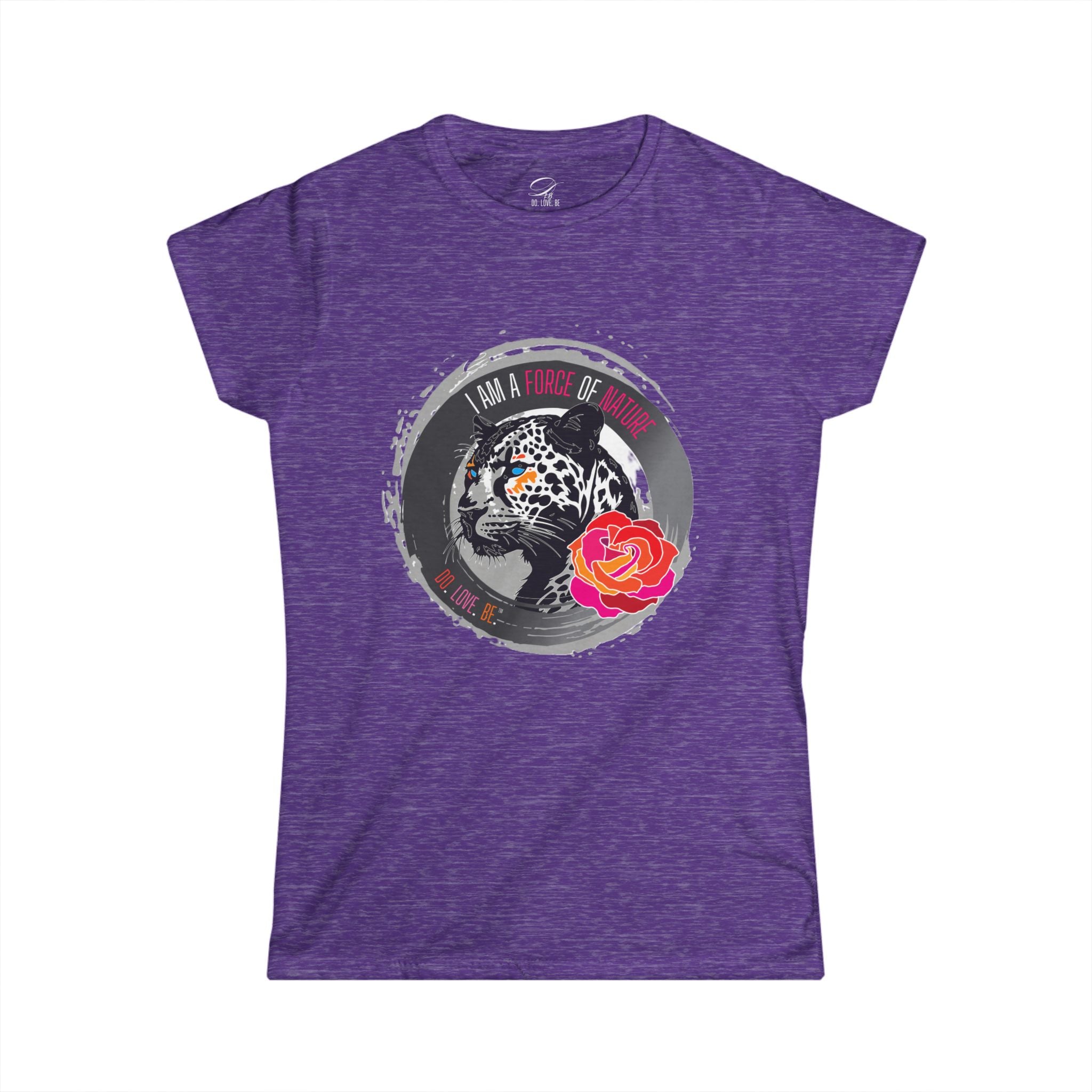 Force of Nature Womens Leopard Graphic Tee - White Unstoppable Graphic Leopard T-shirt: Grey