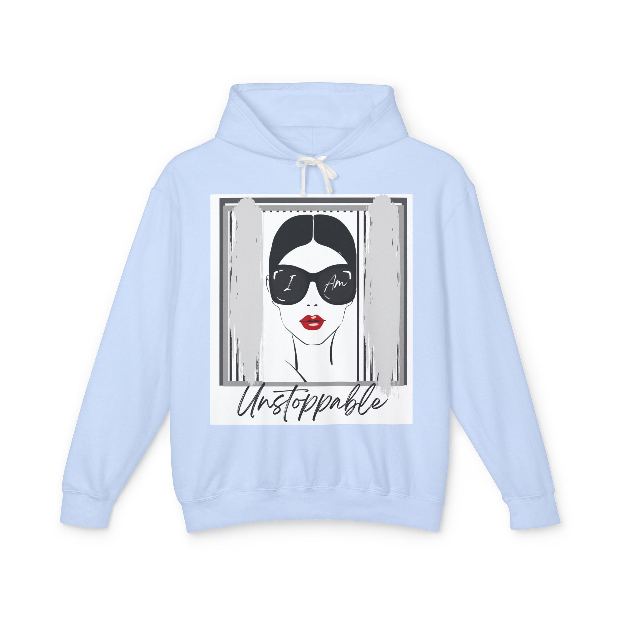 Unstoppable Graphic hoodie with woman's face and sunglasses