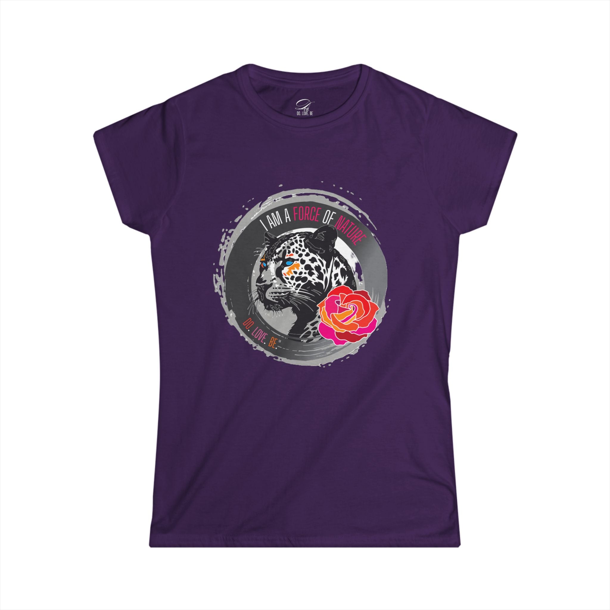 Force of Nature Womens Leopard Graphic Tee - White Unstoppable Graphic Leopard T-shirt: Grey