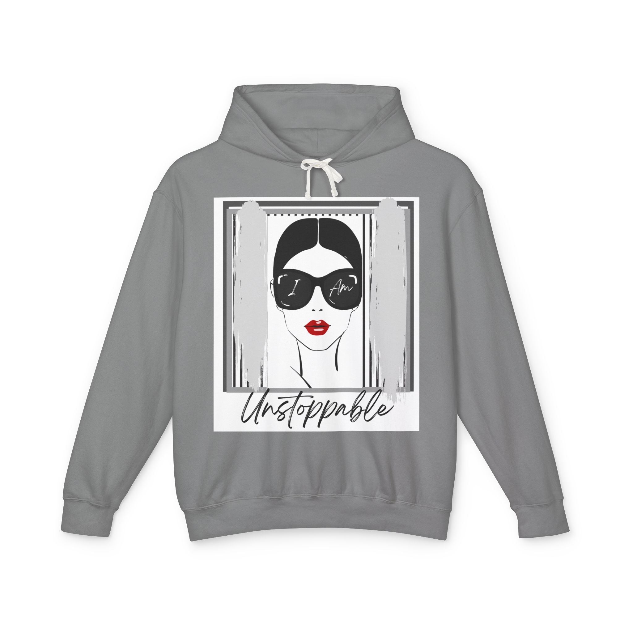 Unstoppable Graphic hoodie with woman's face and sunglasses