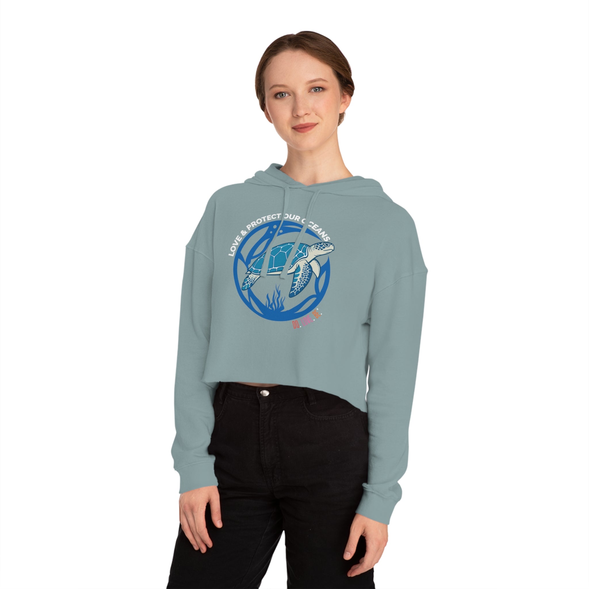Sea Turtle Women’s Cropped Hooded Sweatshirt