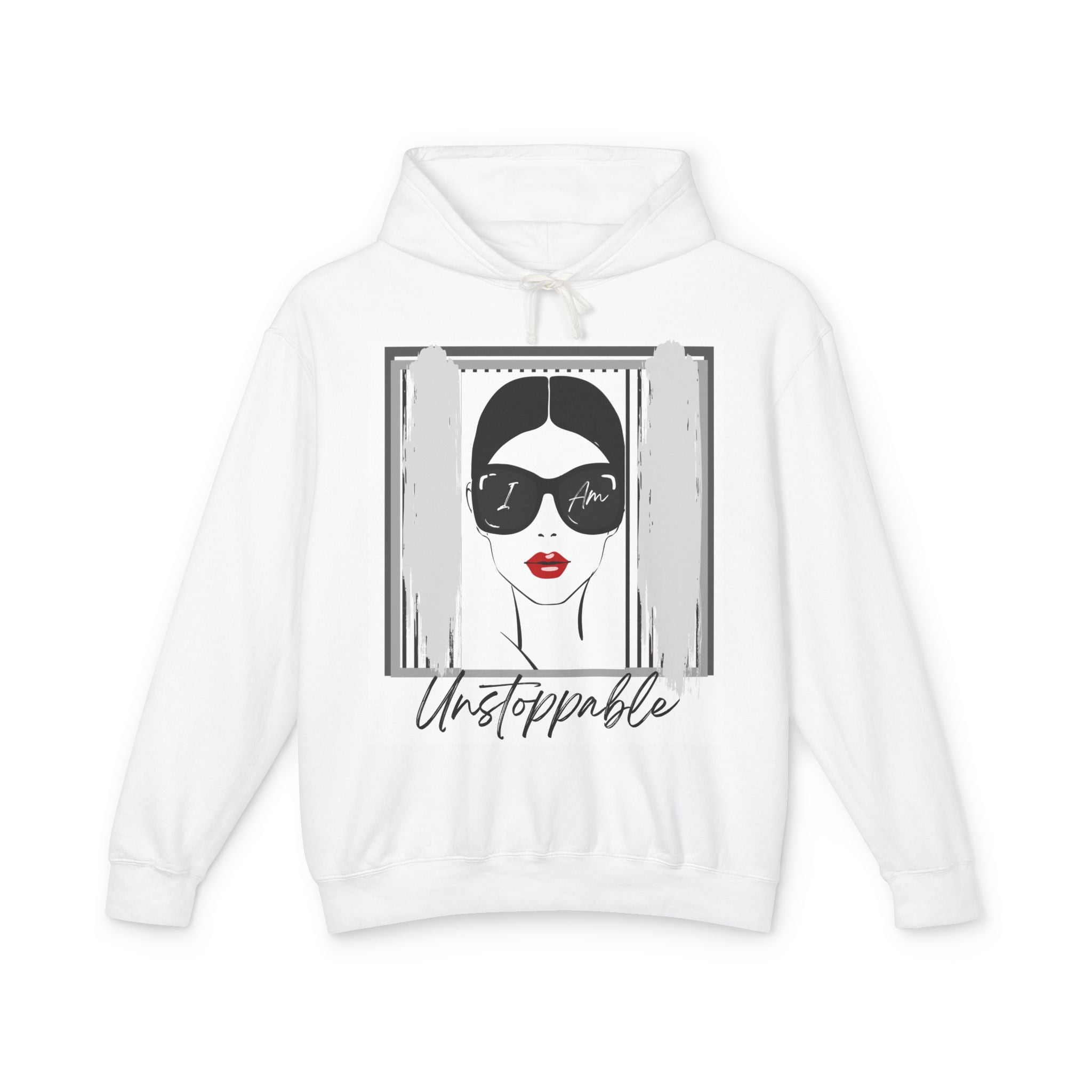 Unstoppable Graphic hoodie with woman's face and sunglasses